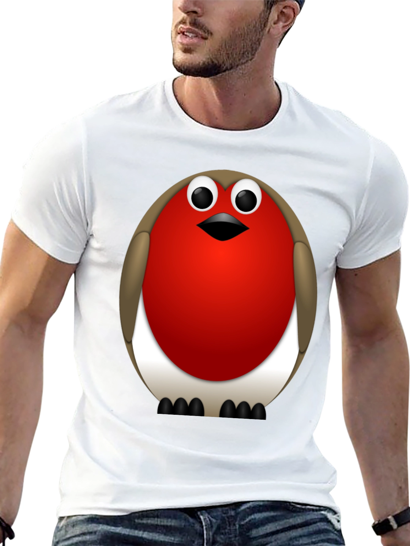 Black Robin Bird Graphic T-Shirt - Casual & Comfortable view 13