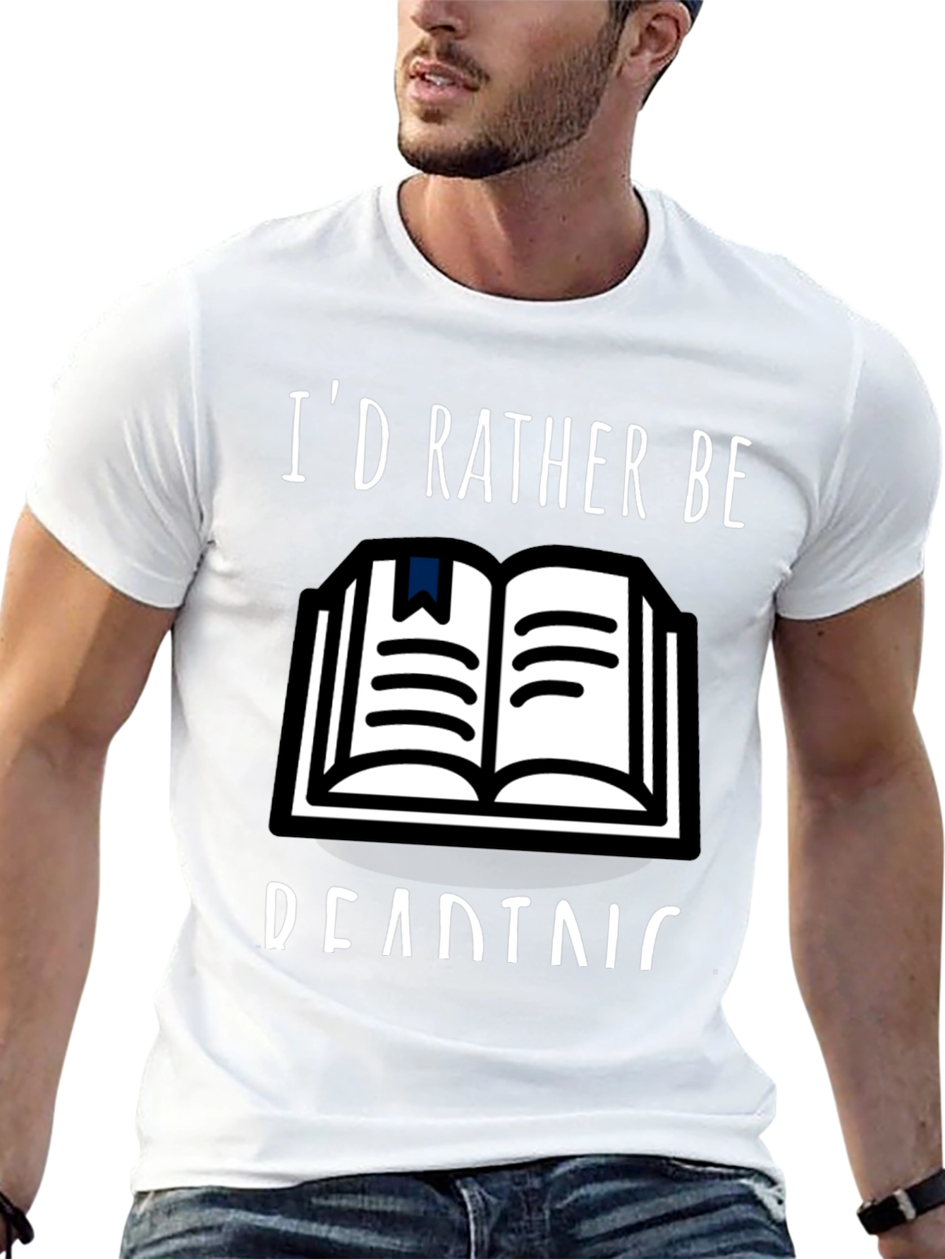 Black I'd Rather Be Reading T-Shirt view 13