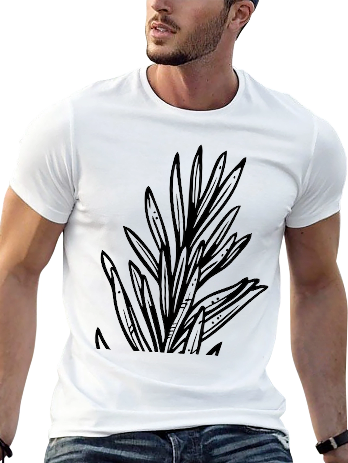 Black Black Graphic Tee - Nature Design view 13