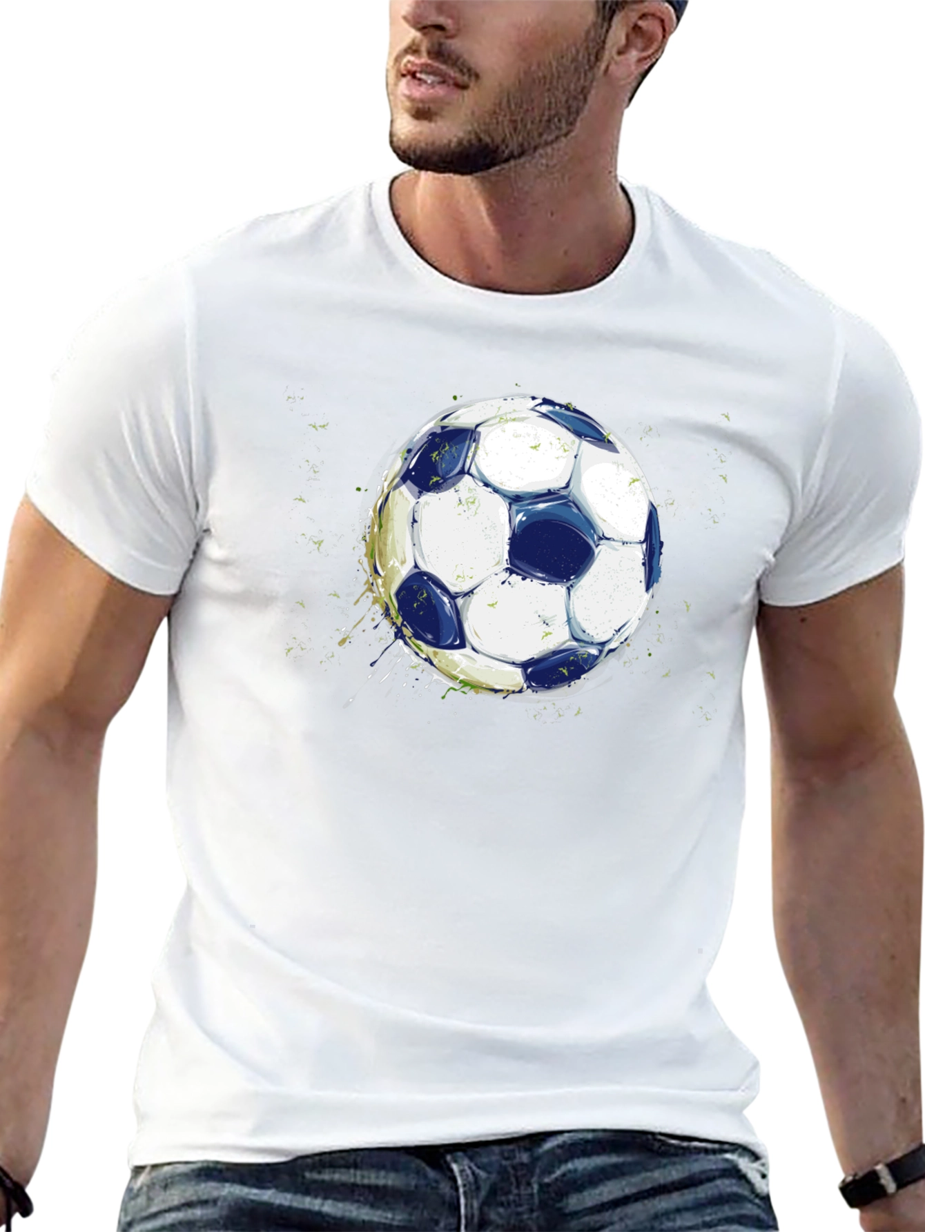 Black Soccer Ball Graphic Black T-Shirt view 13