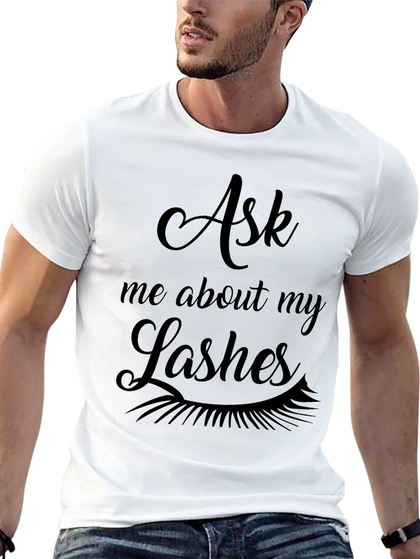 Black Ask Me About My Lashes Graphic Tee - Black view 13