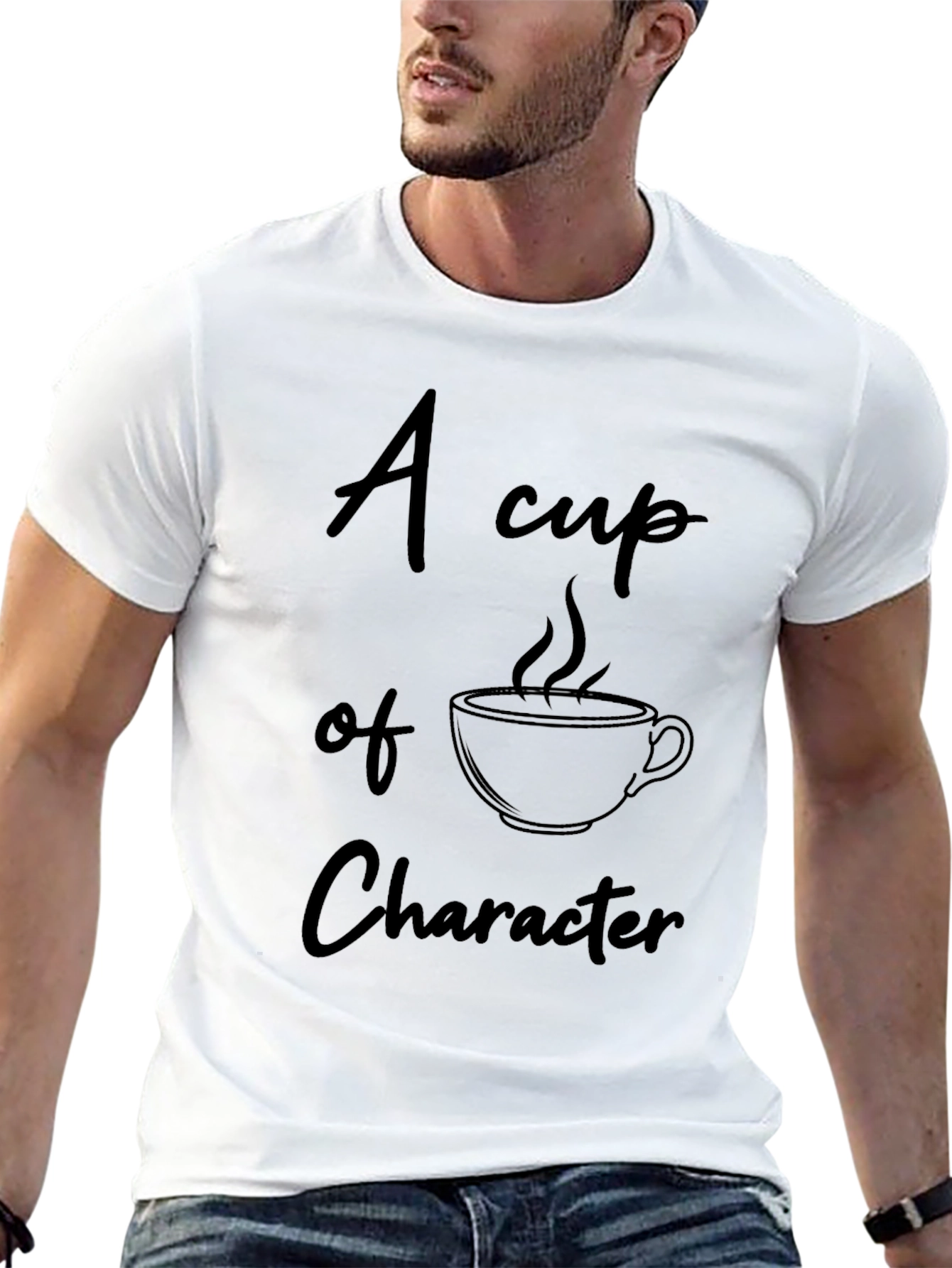 Black Character Coffee Cup Black T-Shirt view 13