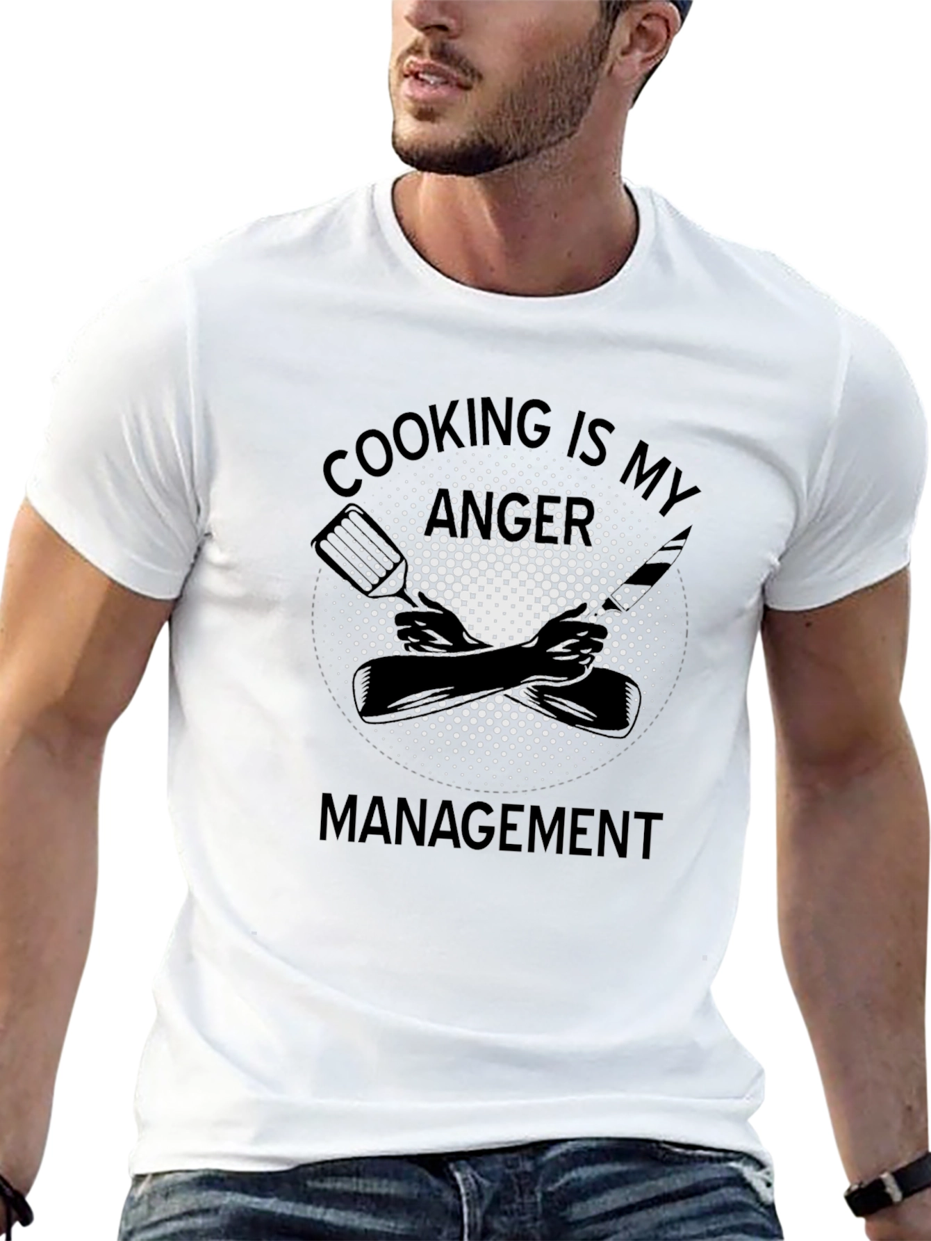 Black Cooking Is My Anger Management T-Shirt view 13