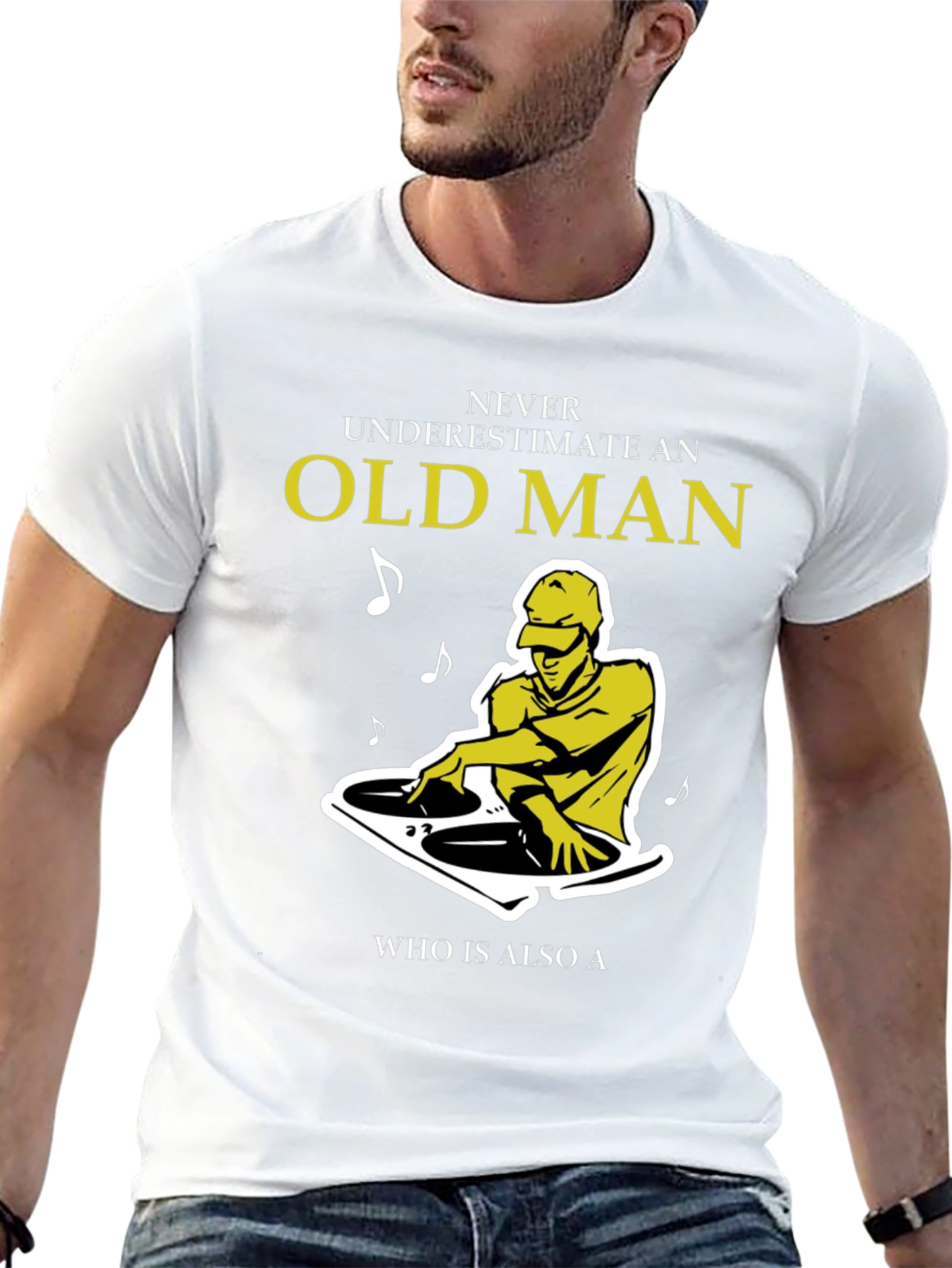 Black DJ Old Man Graphic Tee - Never Underestimate Him view 13