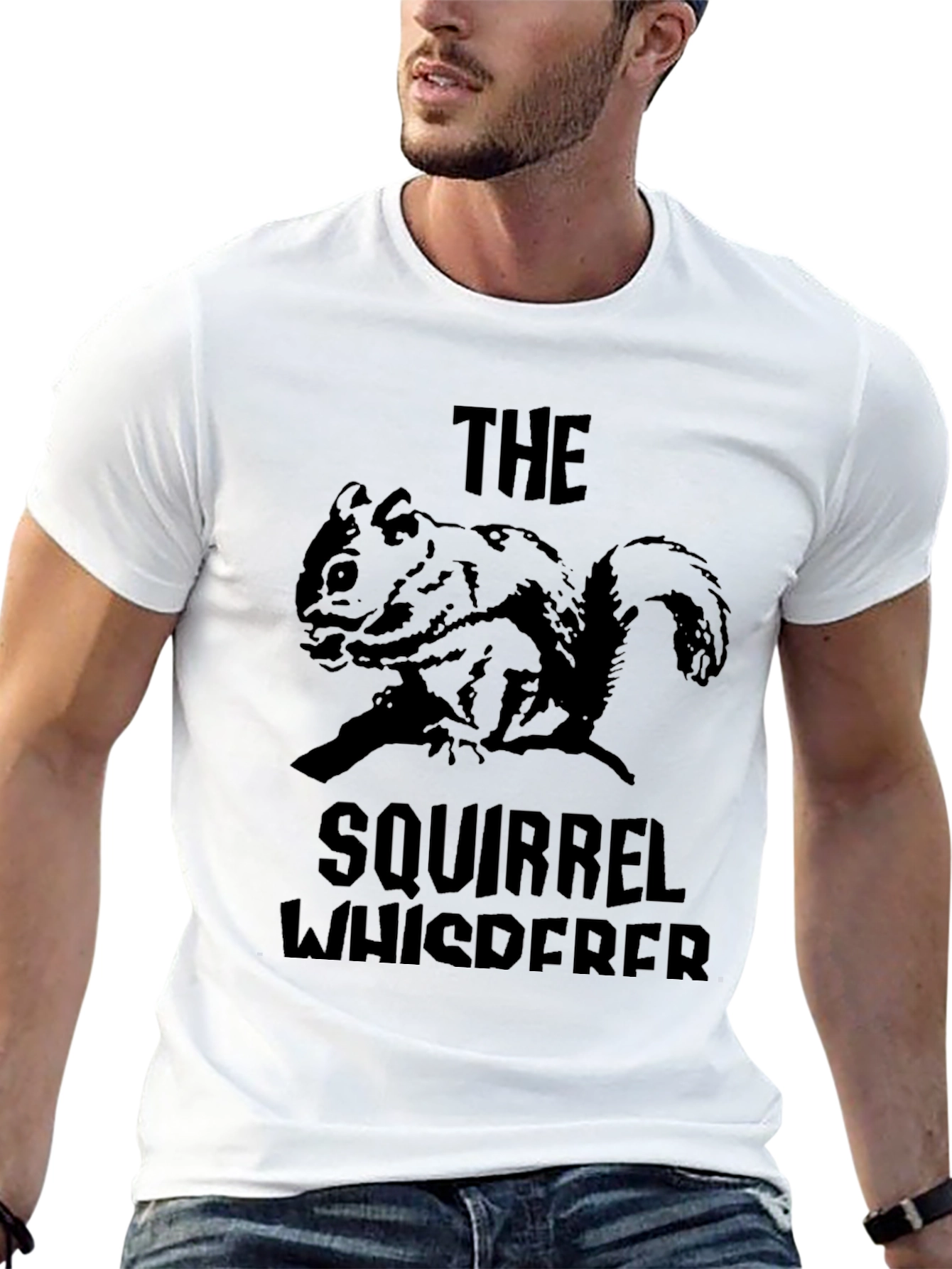 Black Squirrel Whisperer Black T-Shirt view 13