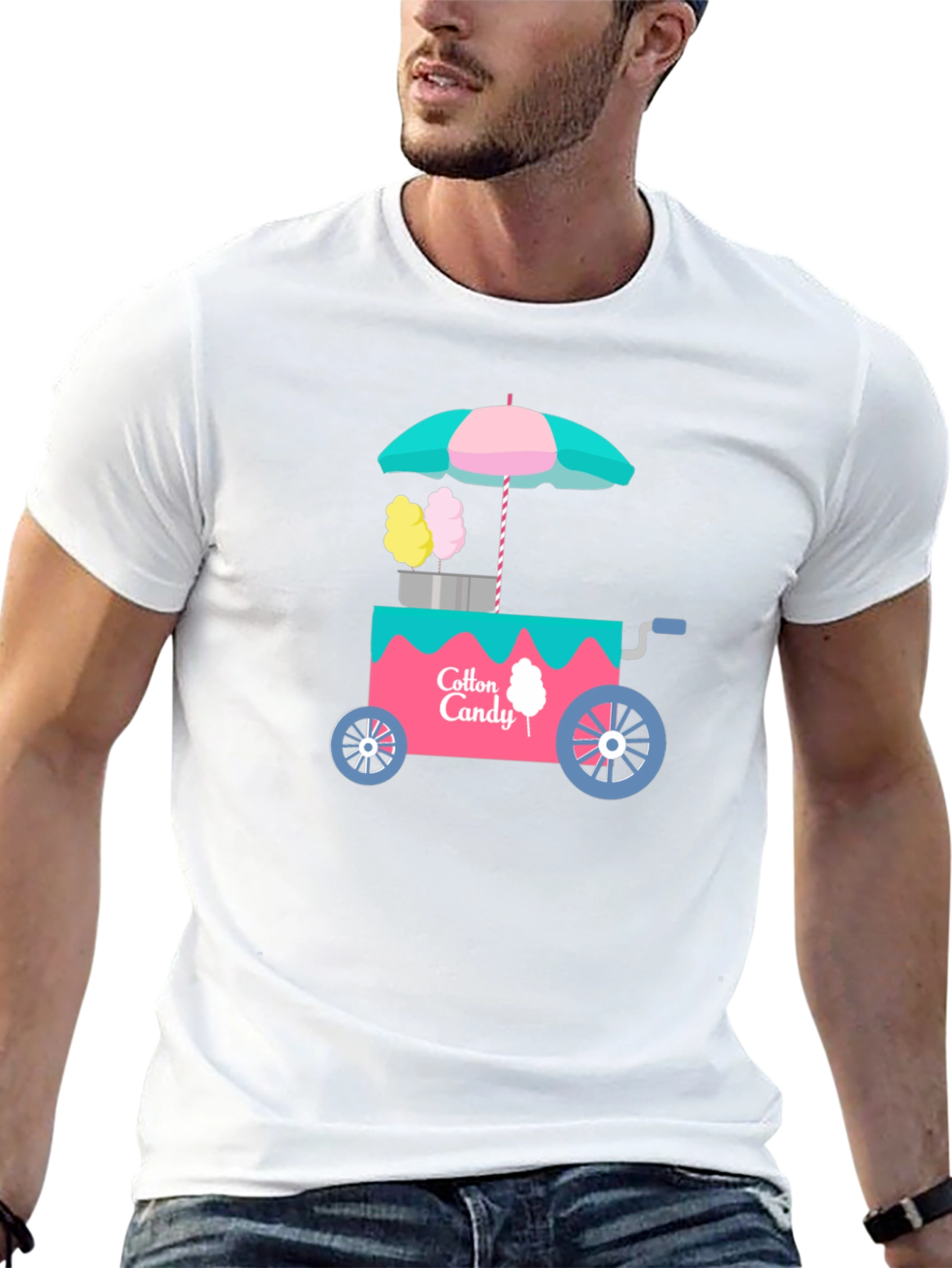 Black Cotton Candy Cart Graphic T-Shirt view 13