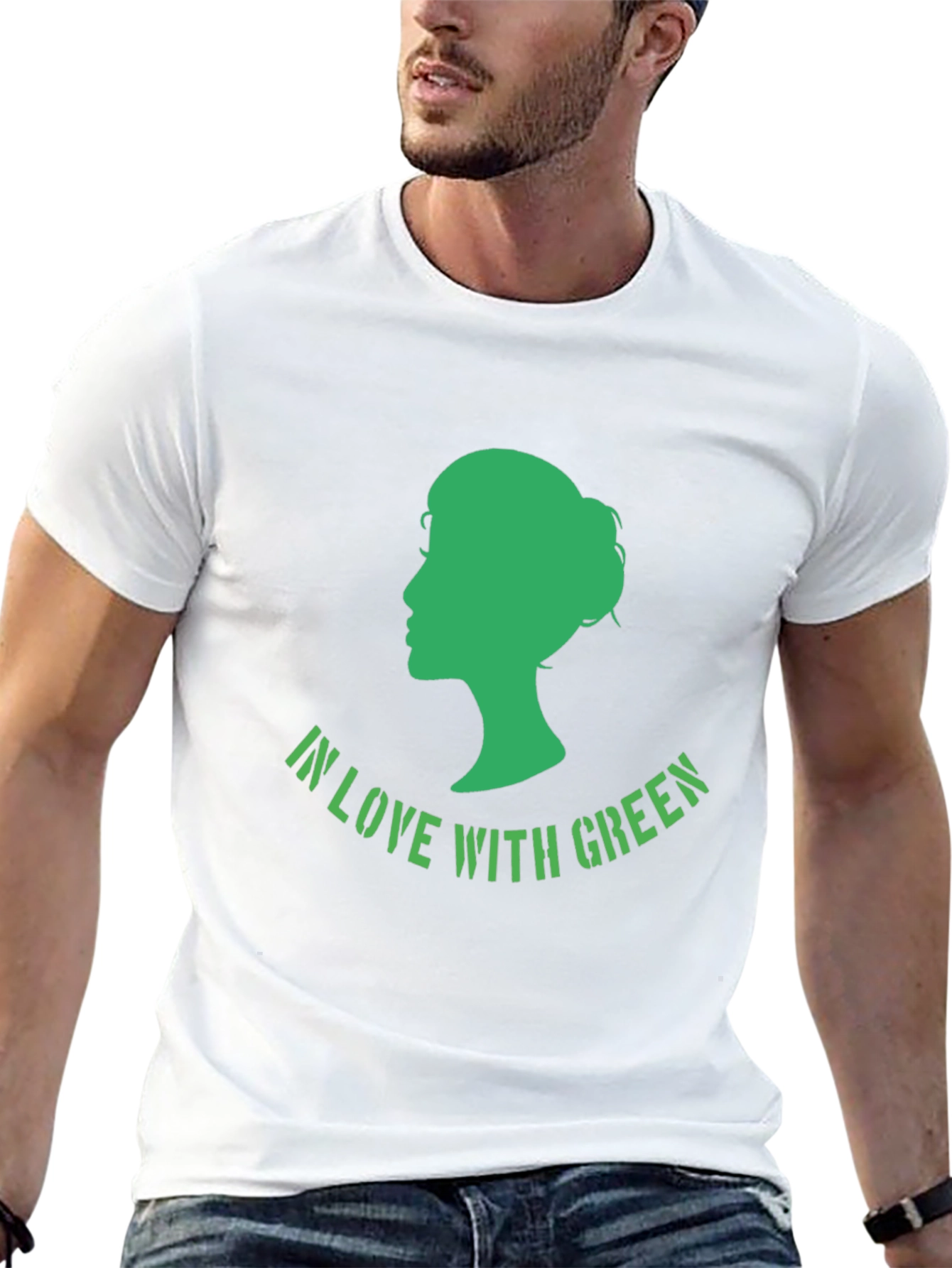 Black In Love with Green Graphic T-Shirt view 13