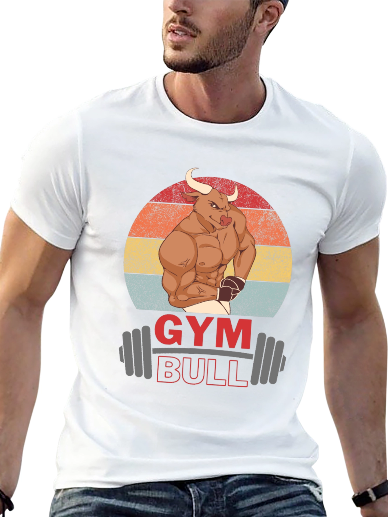 Black Gym Bull Graphic T-Shirt - Muscle & Fitness Tee view 13