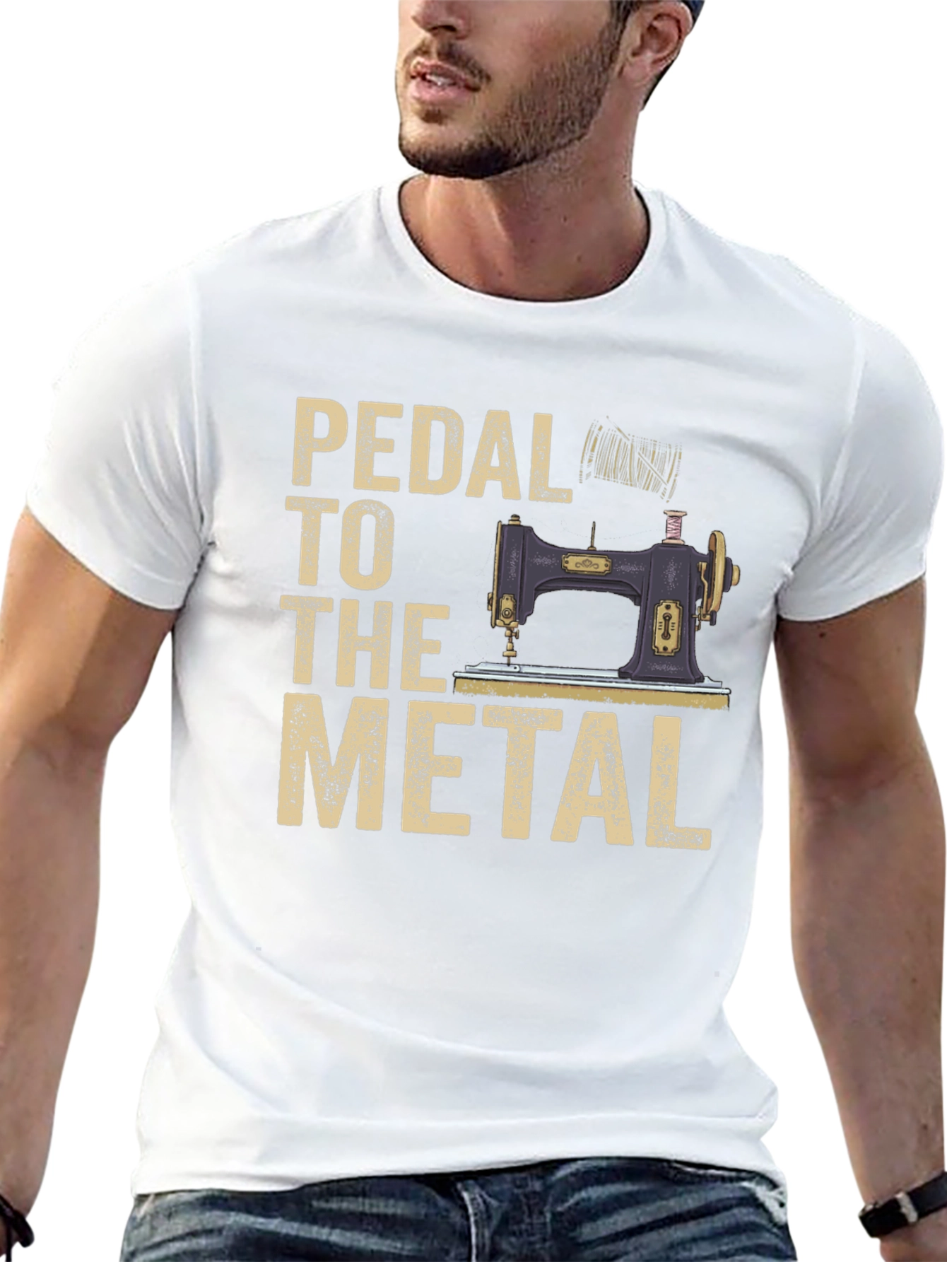 Black Pedal to the Metal Sewing Machine T-Shirt view 13