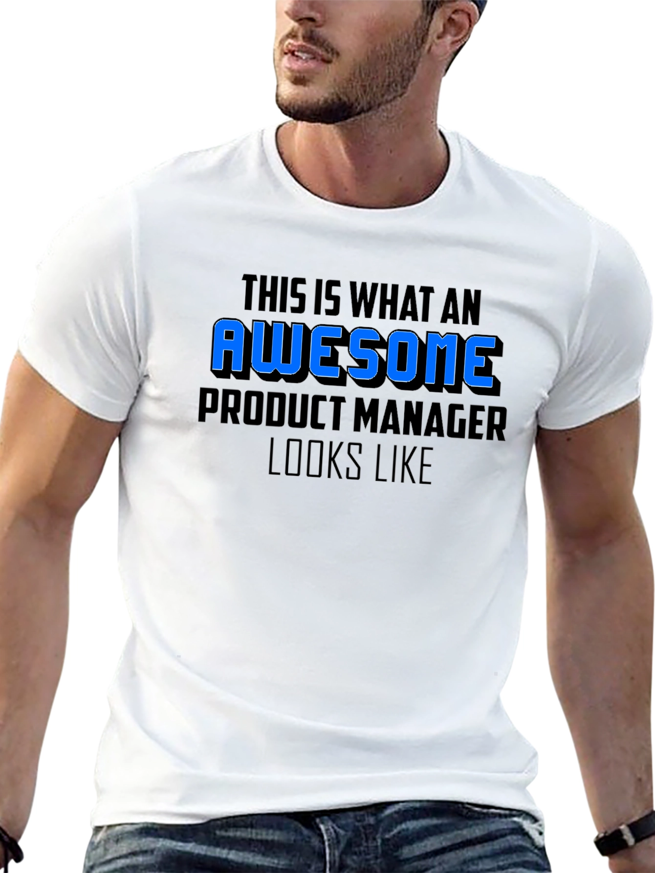 Black Awesome Product Manager Graphic T-Shirt view 13