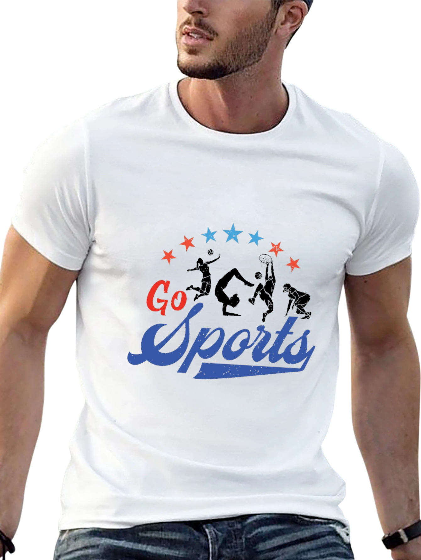 Black Go Sports Graphic Tee - Black Cotton T-Shirt view 13