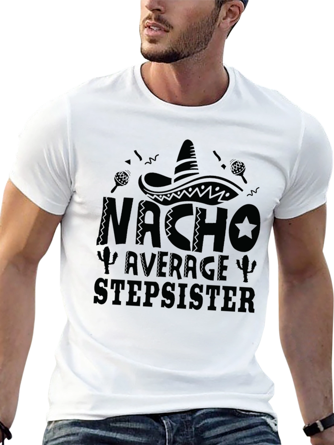 Black Nacho Average Stepsister Black Graphic T-Shirt view 13