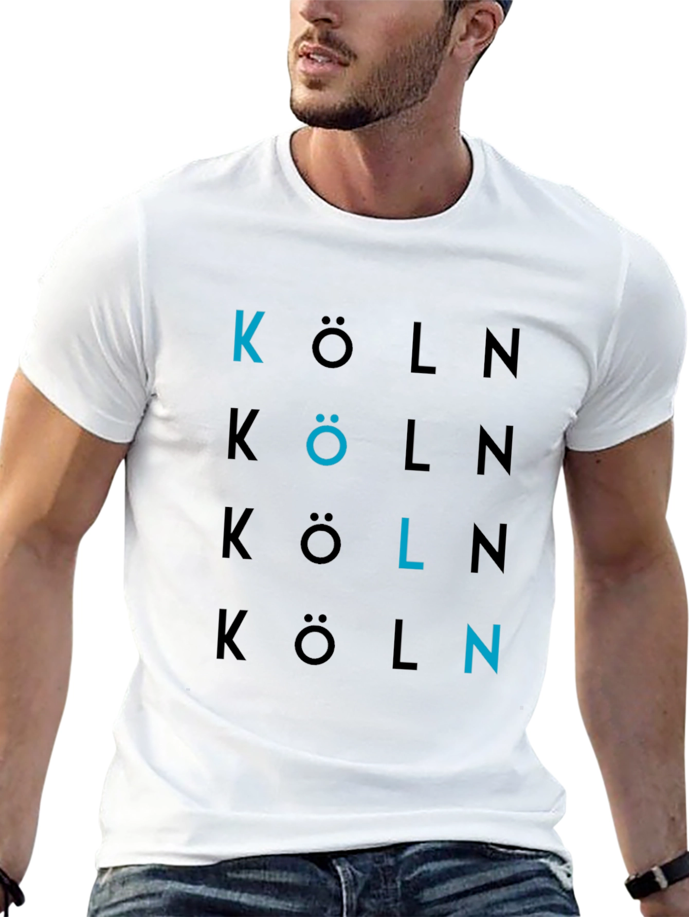 Black Köln Graphic Print Crew Neck T-Shirt view 13