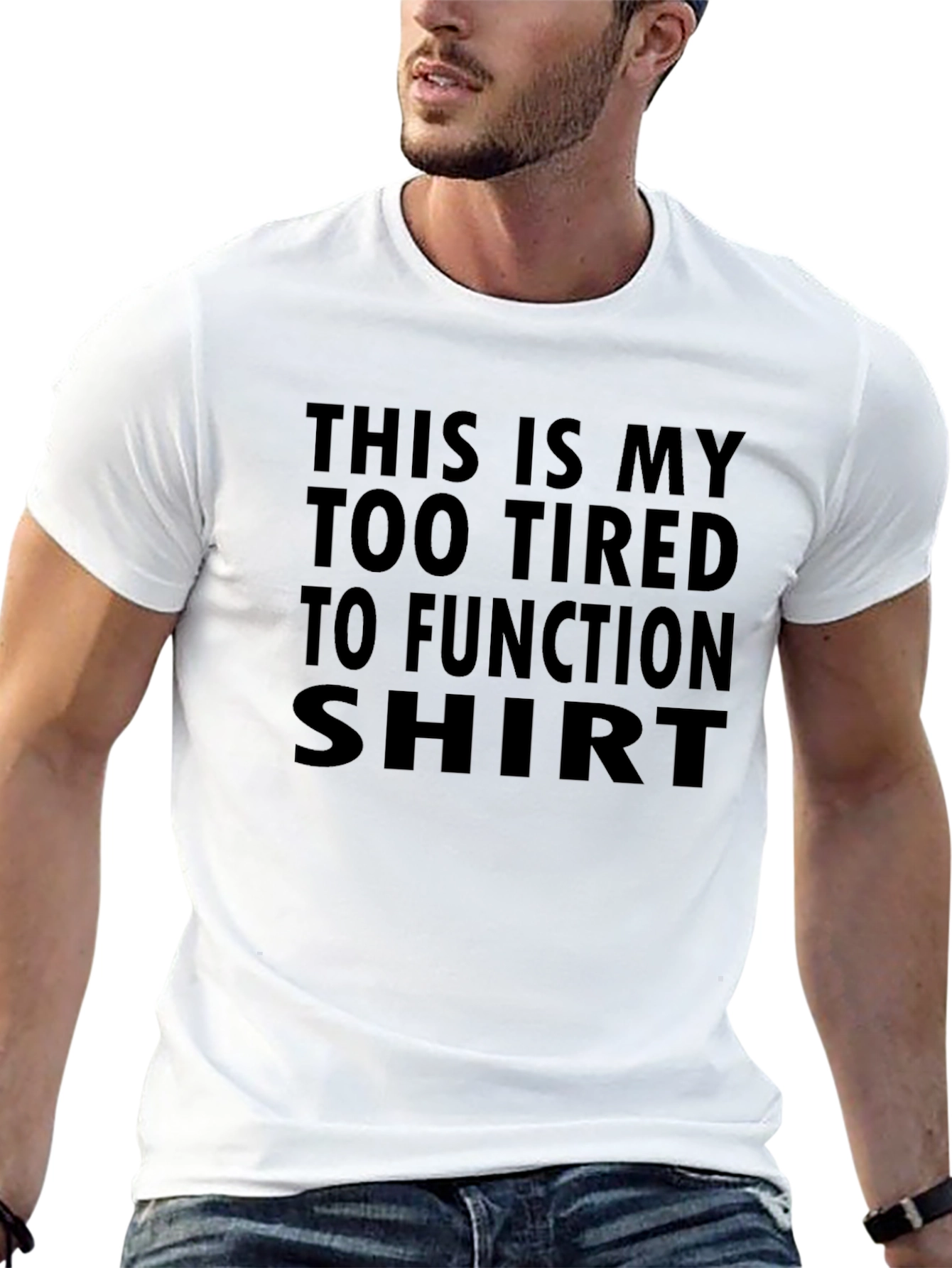 Black Too Tired to Function Graphic T-Shirt view 13