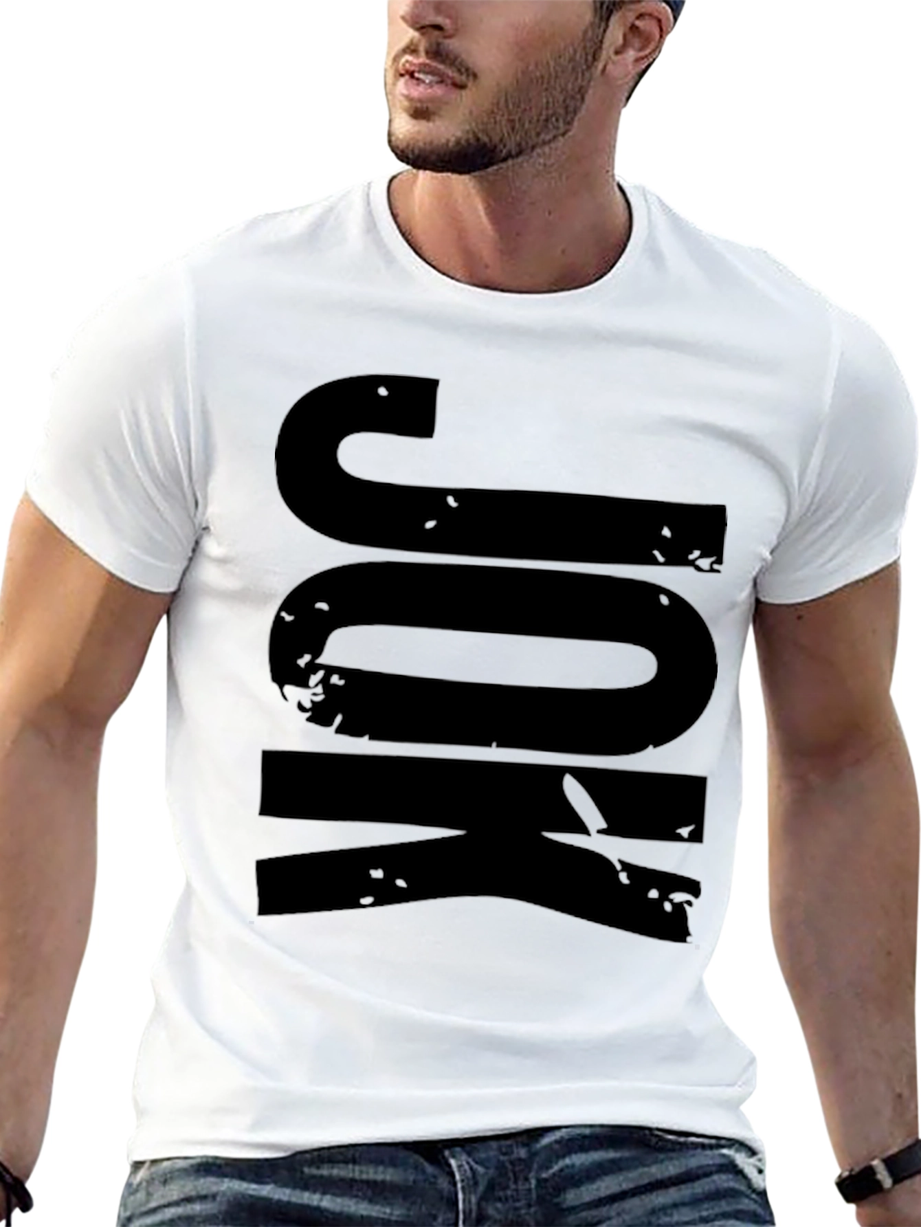 Black JOK Graphic Print Crew Neck T-Shirt view 13