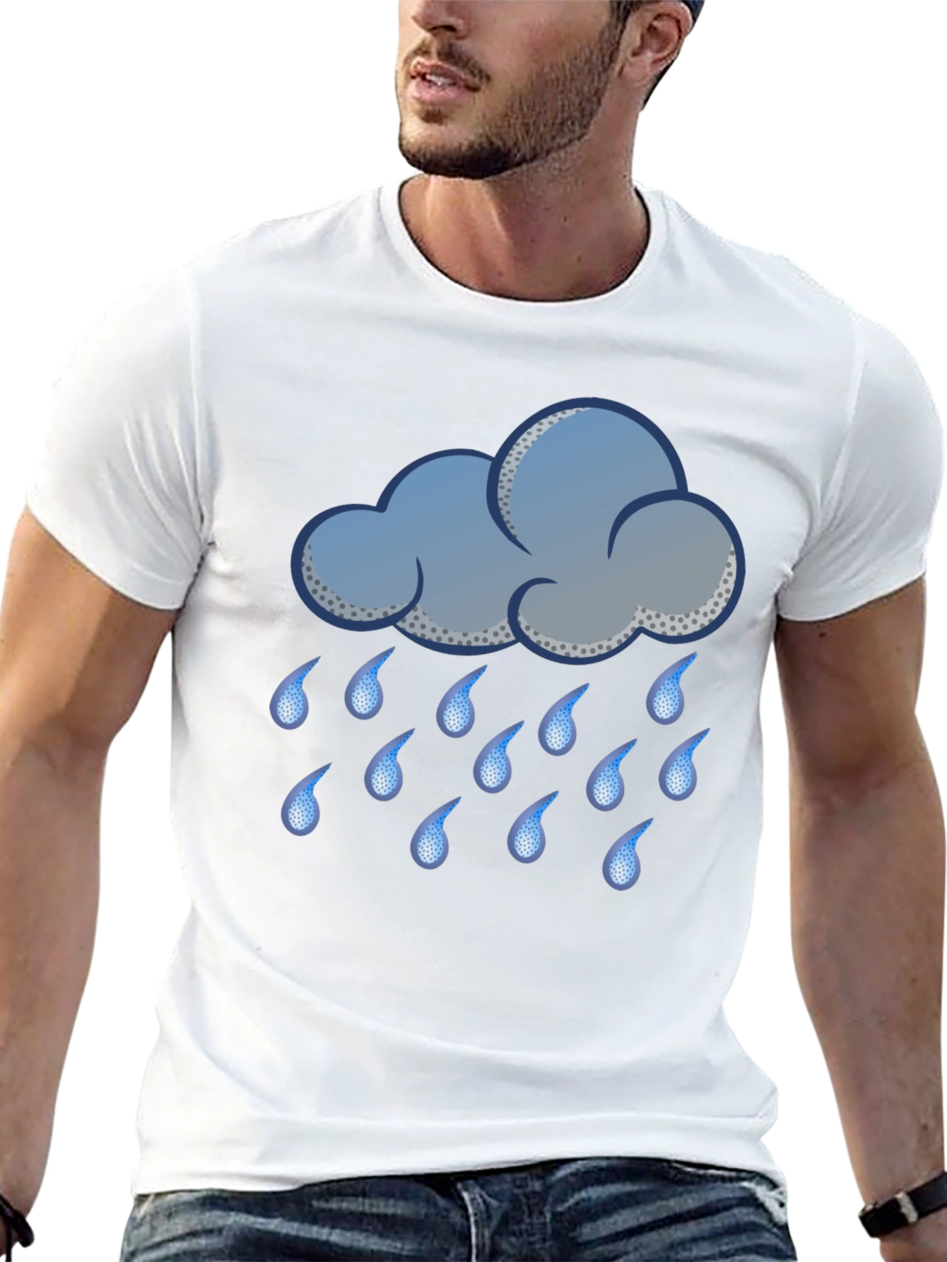 Black Rainy Day Cloud T-Shirt view 13