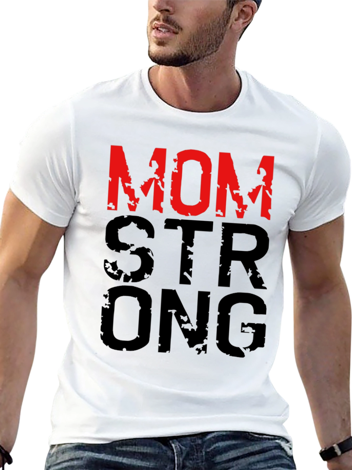 Mom Strong Graphic T-Shirt - Black - 13