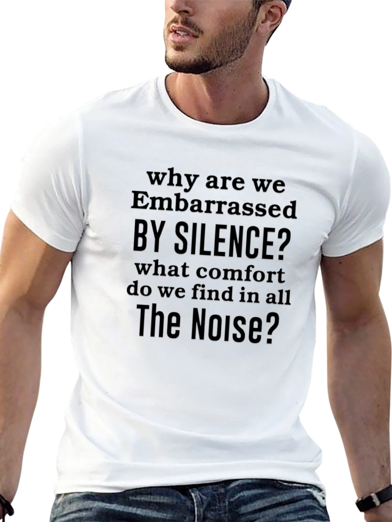 Black Embarrassed By Silence T-Shirt - Unique Graphic Tee view 13