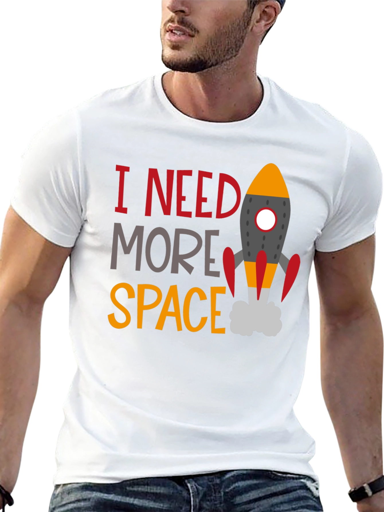 Black I Need More Space Graphic Tee - Astronomy T-Shirt view 13