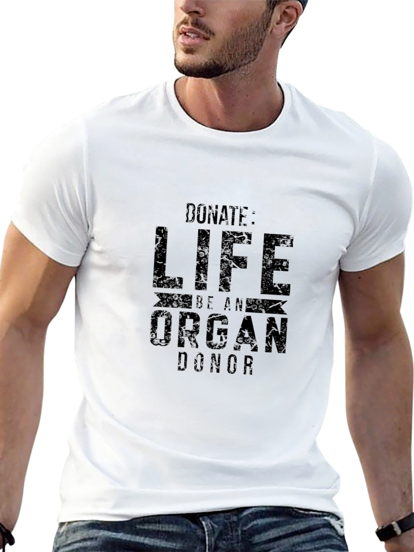 Black Donate Life Organ Donor Graphic T-Shirt view 13
