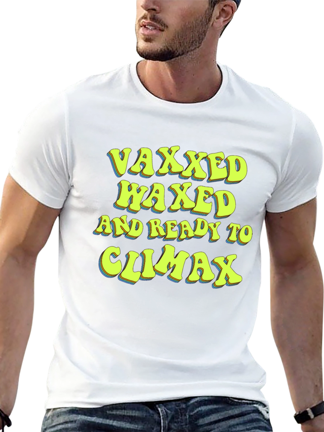 Black Vaxxed Waxed and Ready T-Shirt Funny Graphic Tee view 13