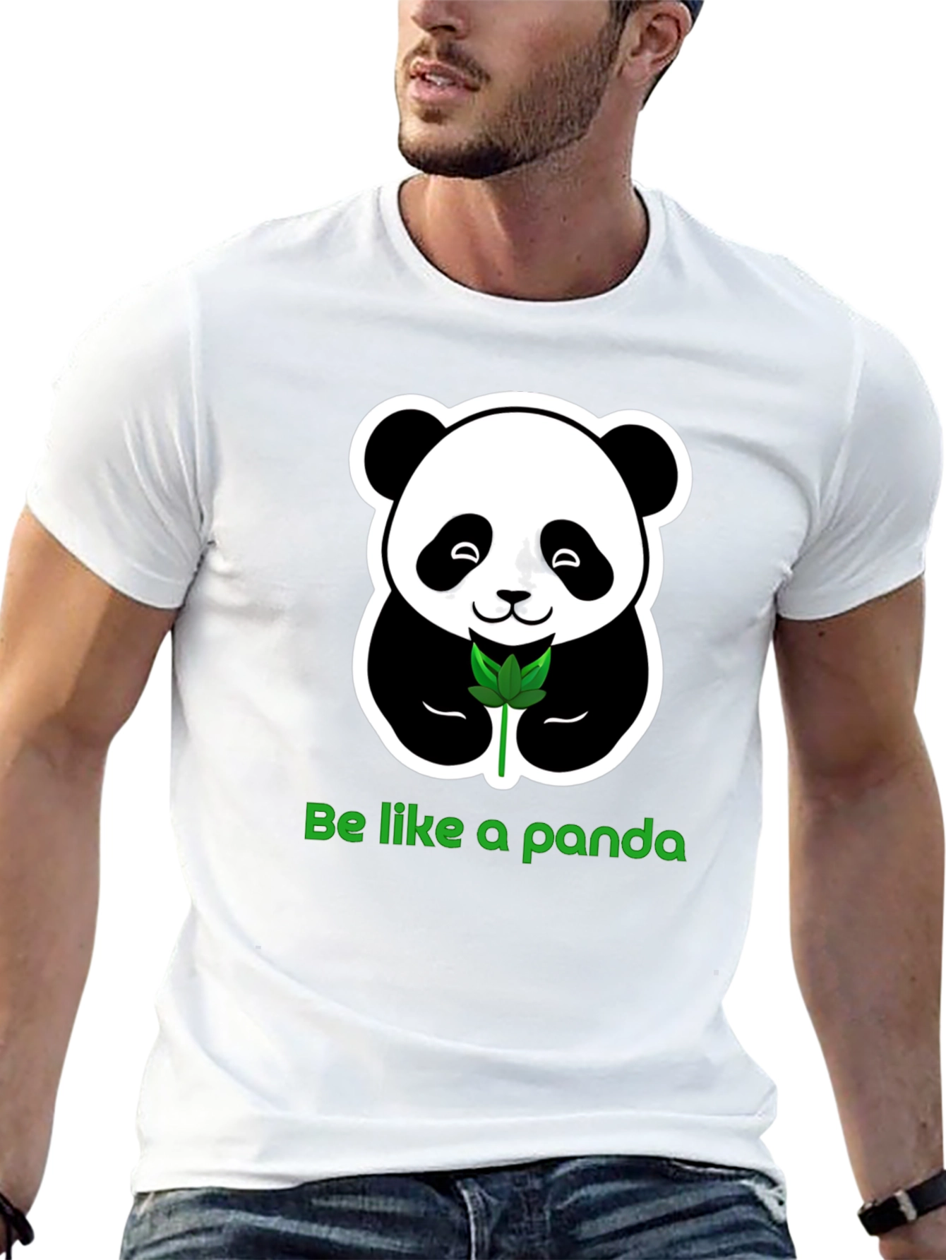 Black Be Like a Panda Graphic Tee - Relaxed Fit view 13