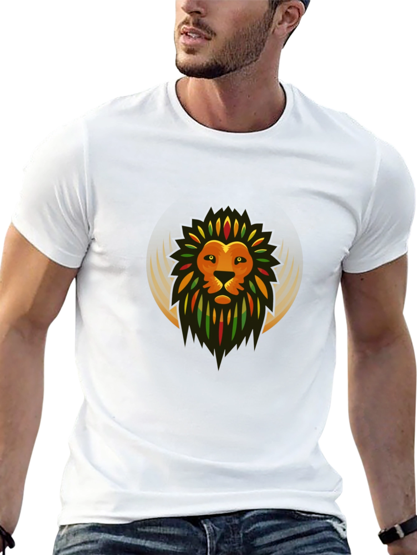 Black Rasta Lion Graphic Tee - Stylish Black T-Shirt view 13