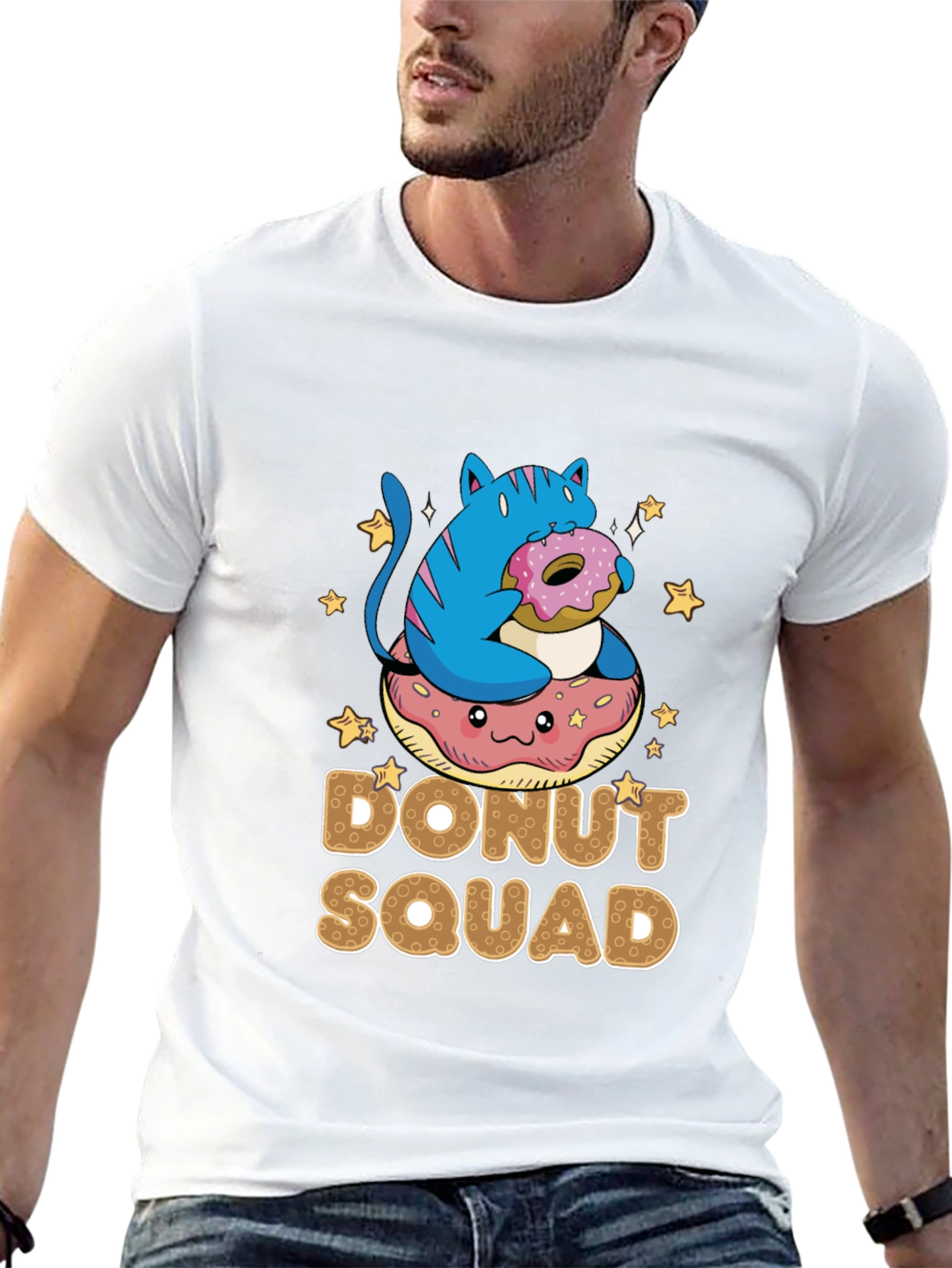 Black Donut Squad T-Shirt - Cat & Donut Graphic Tee view 13