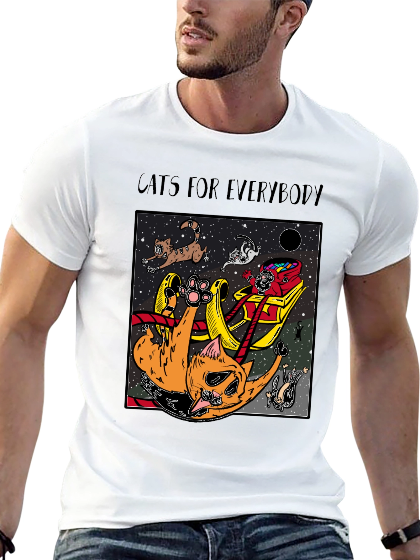 Black Cats for Everybody T-Shirt - Space Adventure! view 13