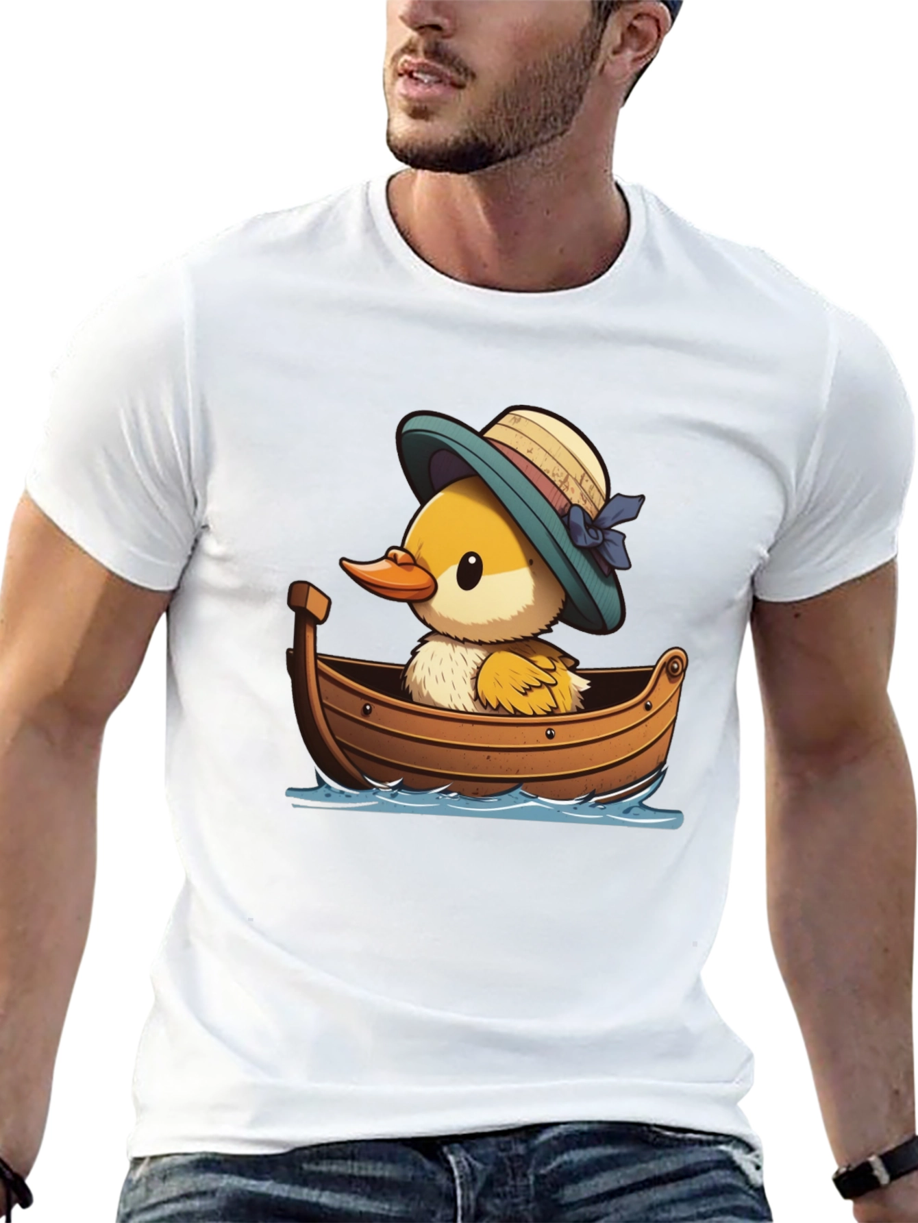 Black Duckling in Boat Graphic Tee view 13