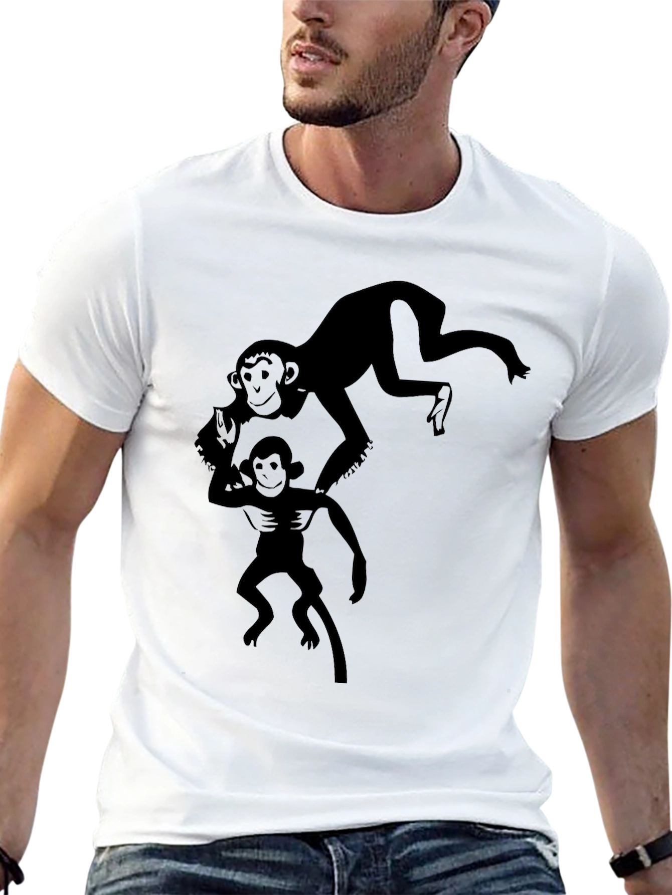 Black Monkey Graphic T-Shirt - Black Cotton Tee view 13