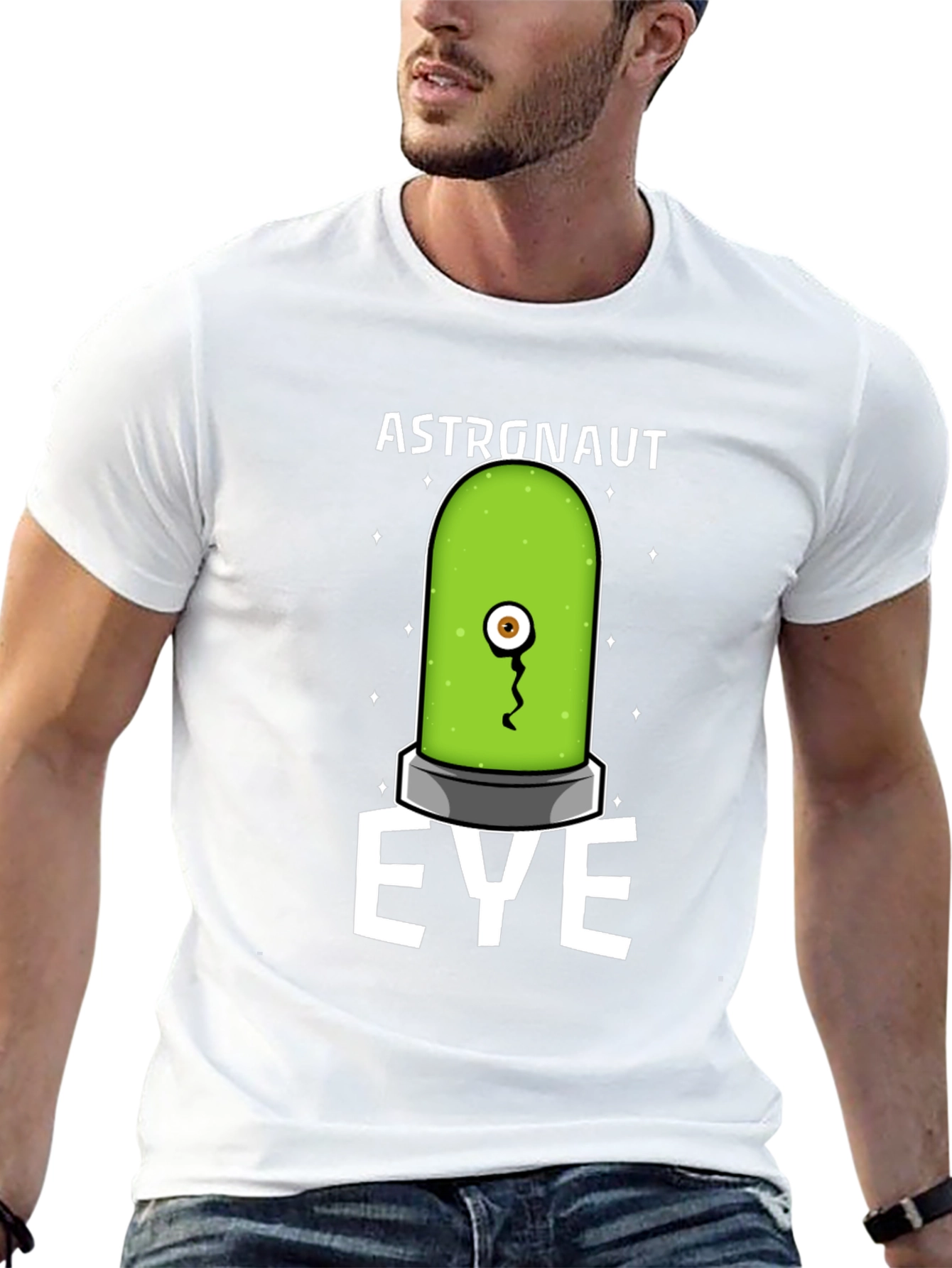 Black Astronaut Eye T-Shirt - Quirky Graphic Tee view 13
