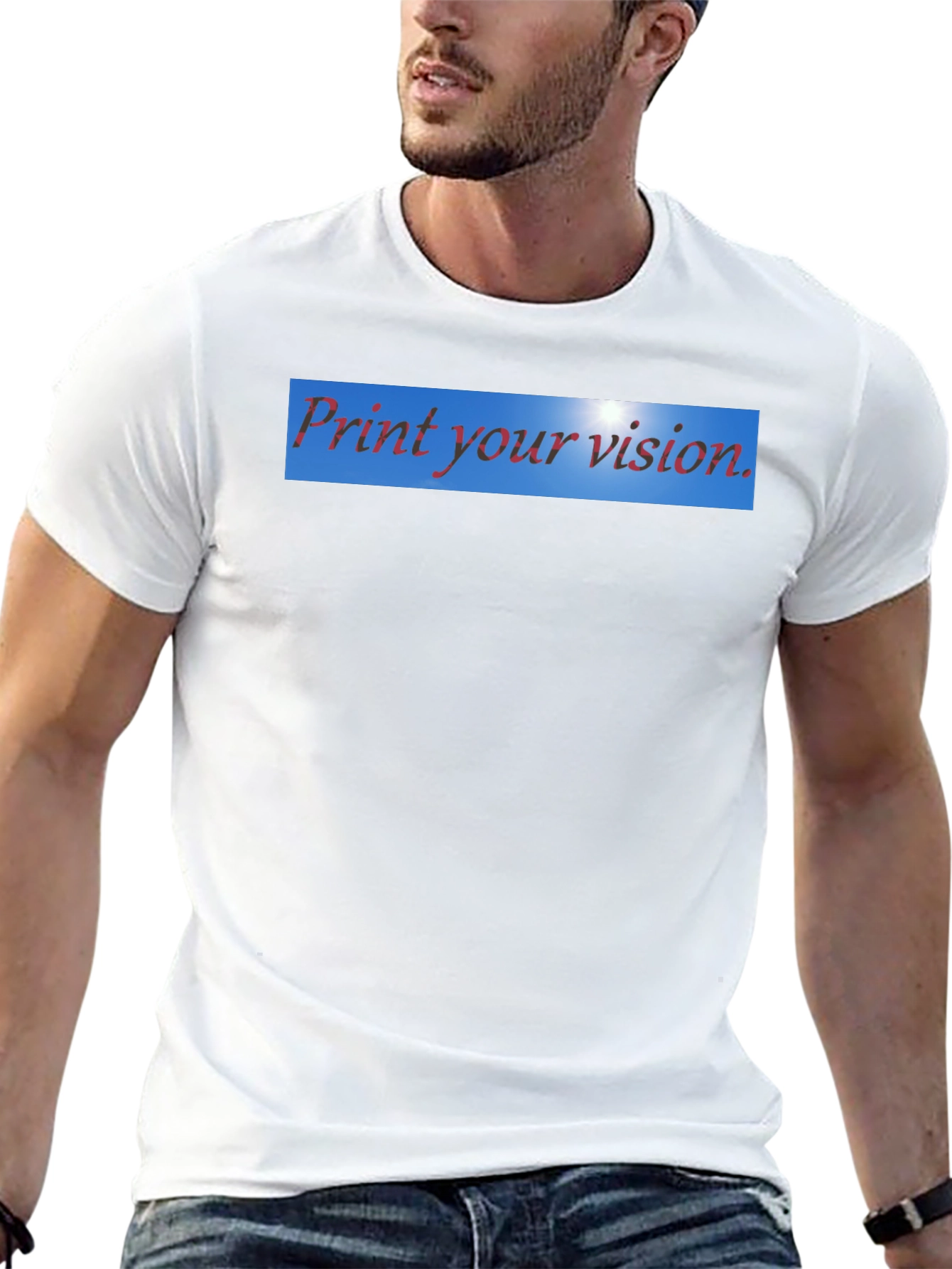 Black Print Your Vision Men's Black T-Shirt view 13