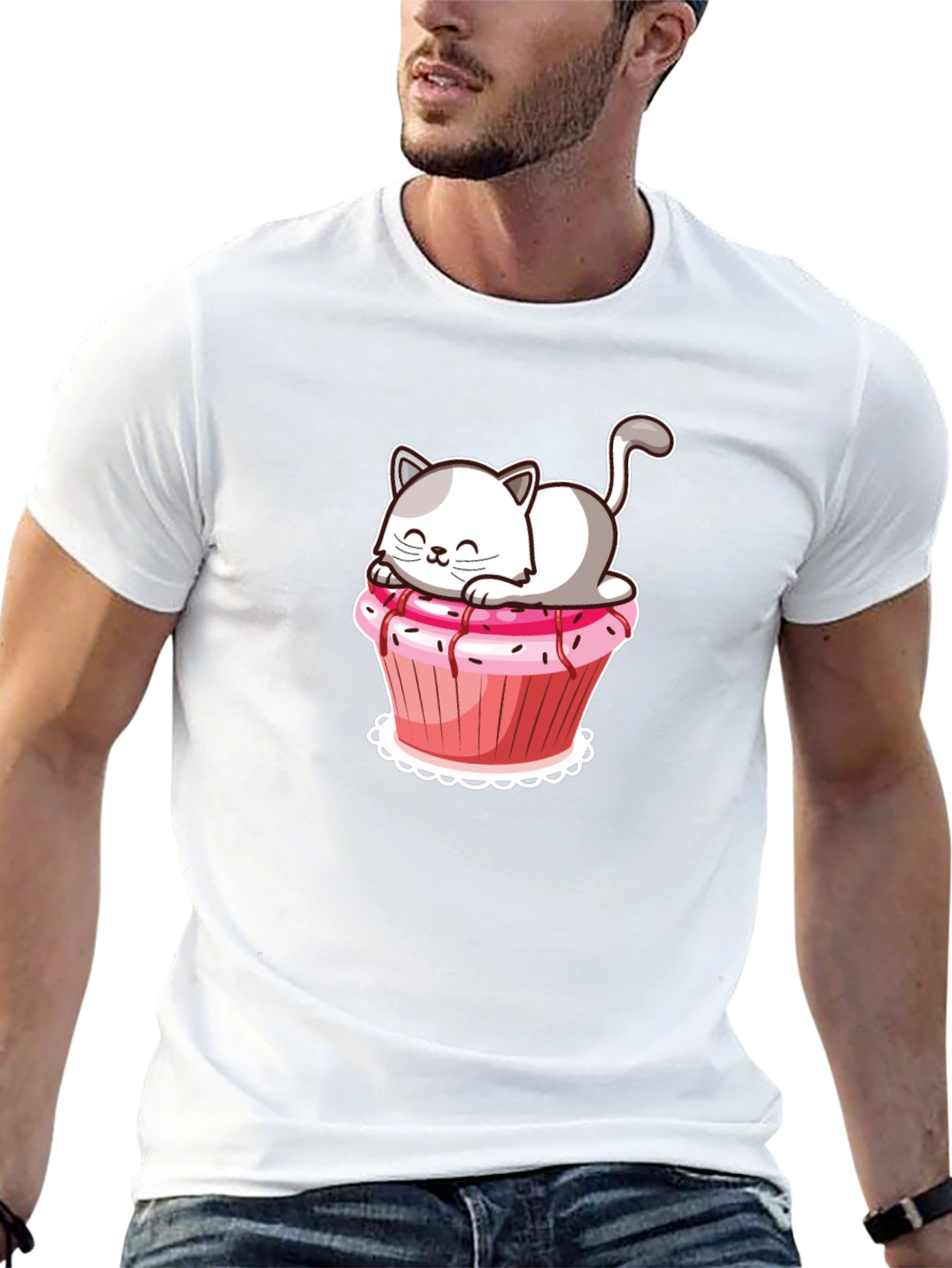 Black Cat Cupcake Graphic T-Shirt view 13