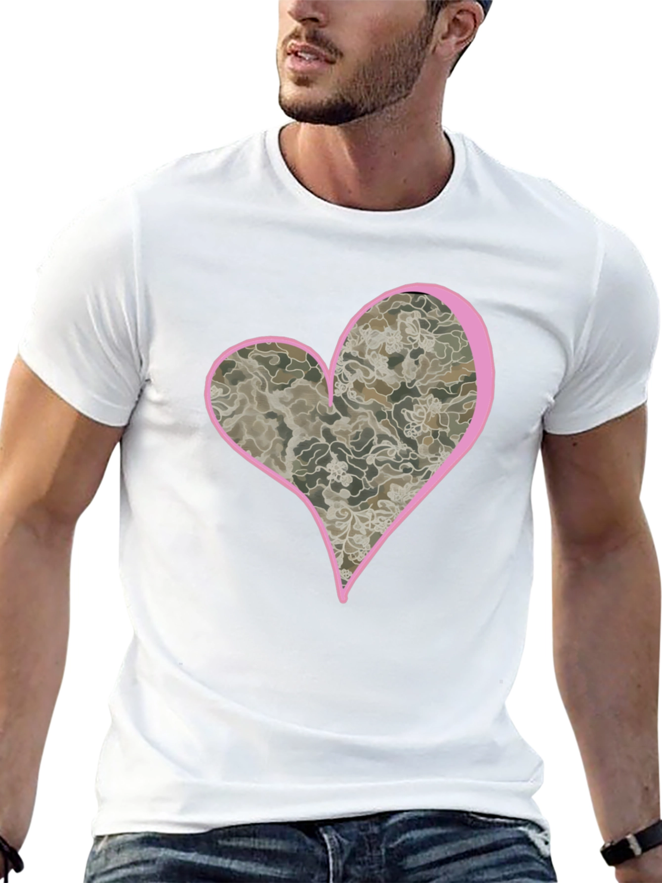 Black Heart Camo Tee - Unique Graphic T-Shirt view 13