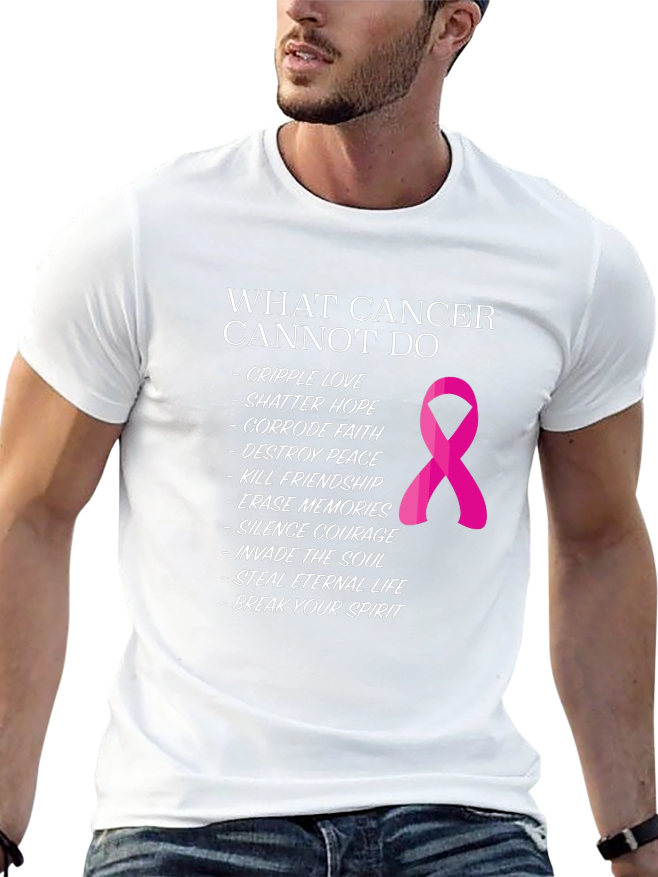 Black Cancer Awareness T-Shirt: What Cancer Cannot Do view 13