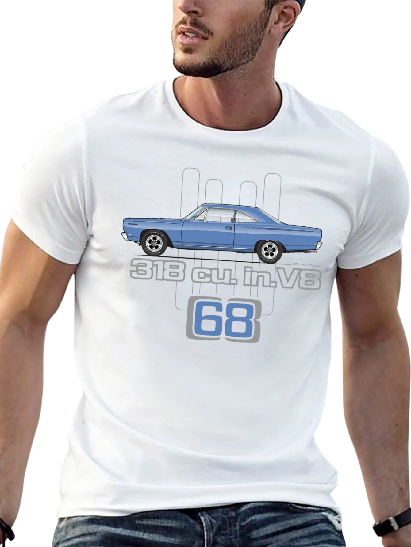 Black Vintage 1968 Muscle Car T-Shirt - Classic Automotive Tee view 13