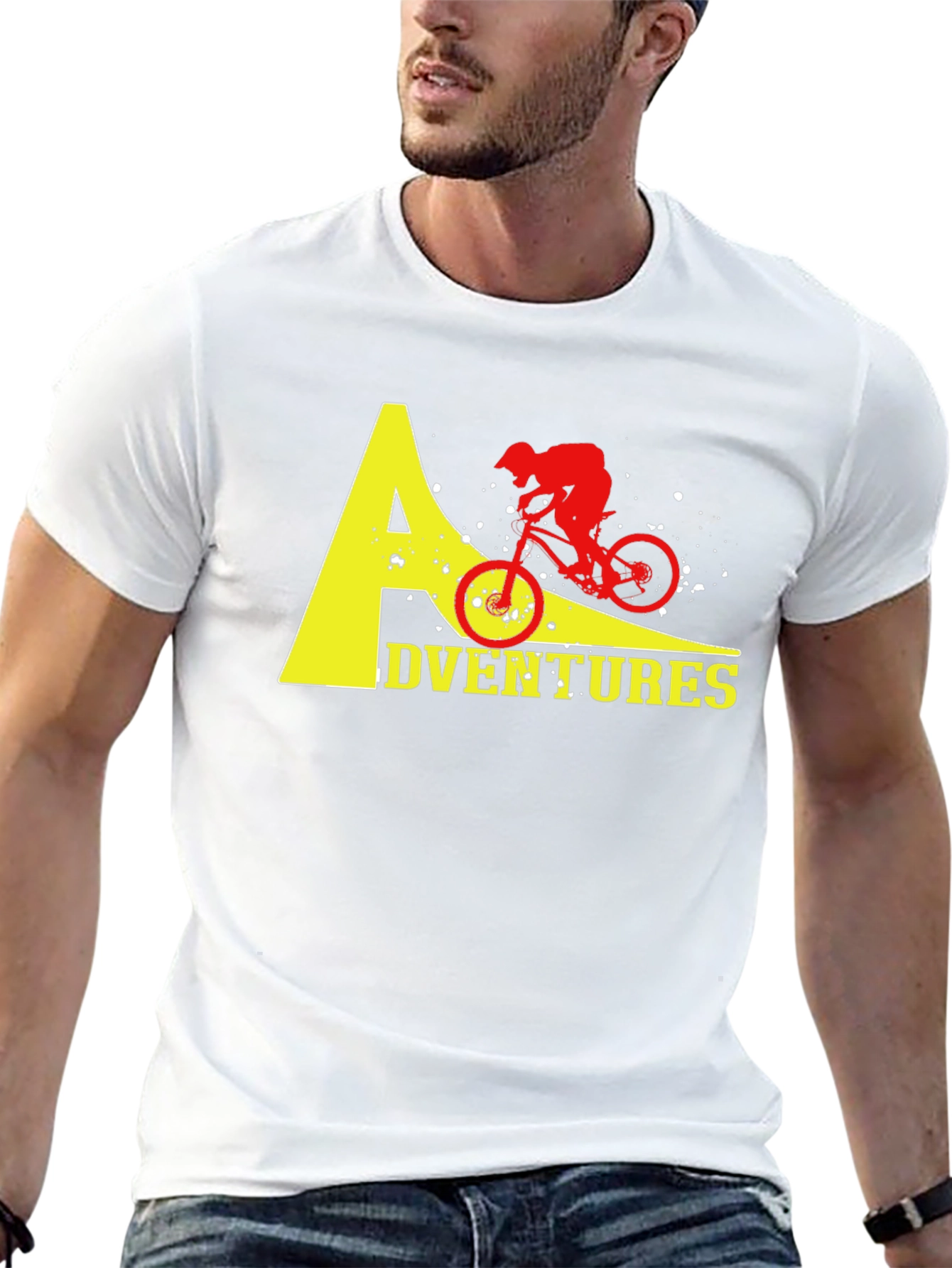 Black Adventure Biker T-Shirt - Black Cotton Tee view 13
