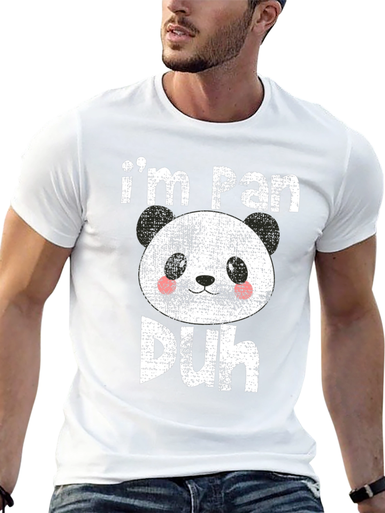 Black I'm Pan Duh T-Shirt Funny Panda Tee view 13