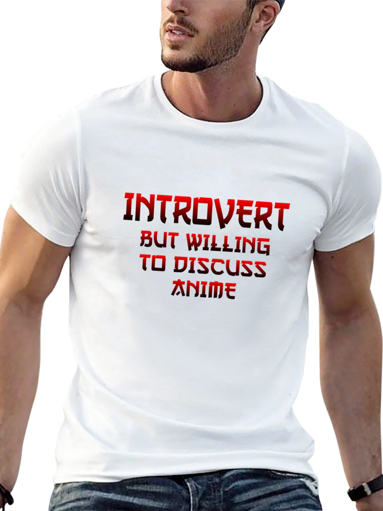 Black Introvert Anime Fan Black T-Shirt view 13