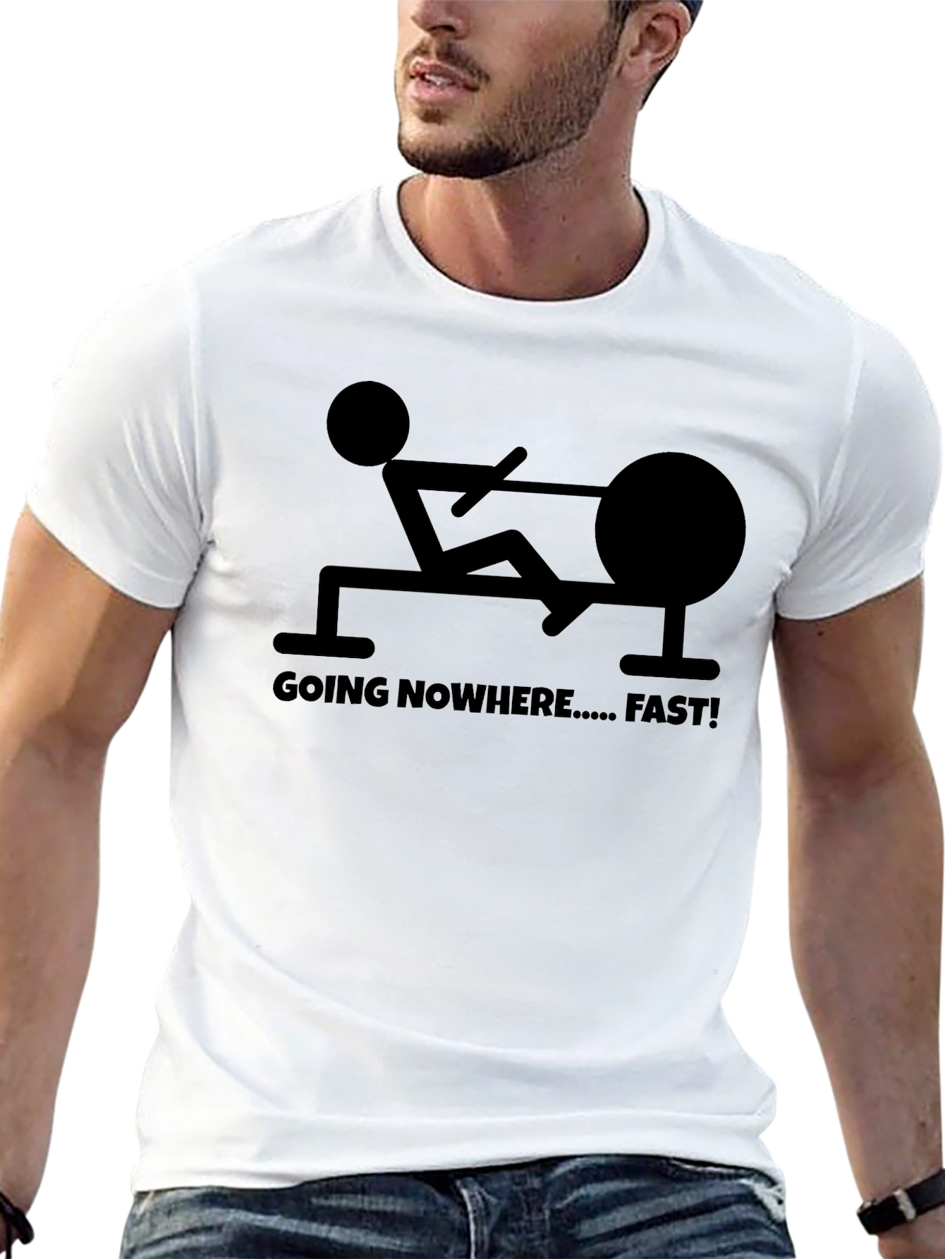 Black Going Nowhere Fast T-Shirt - Funny Workout Tee view 13
