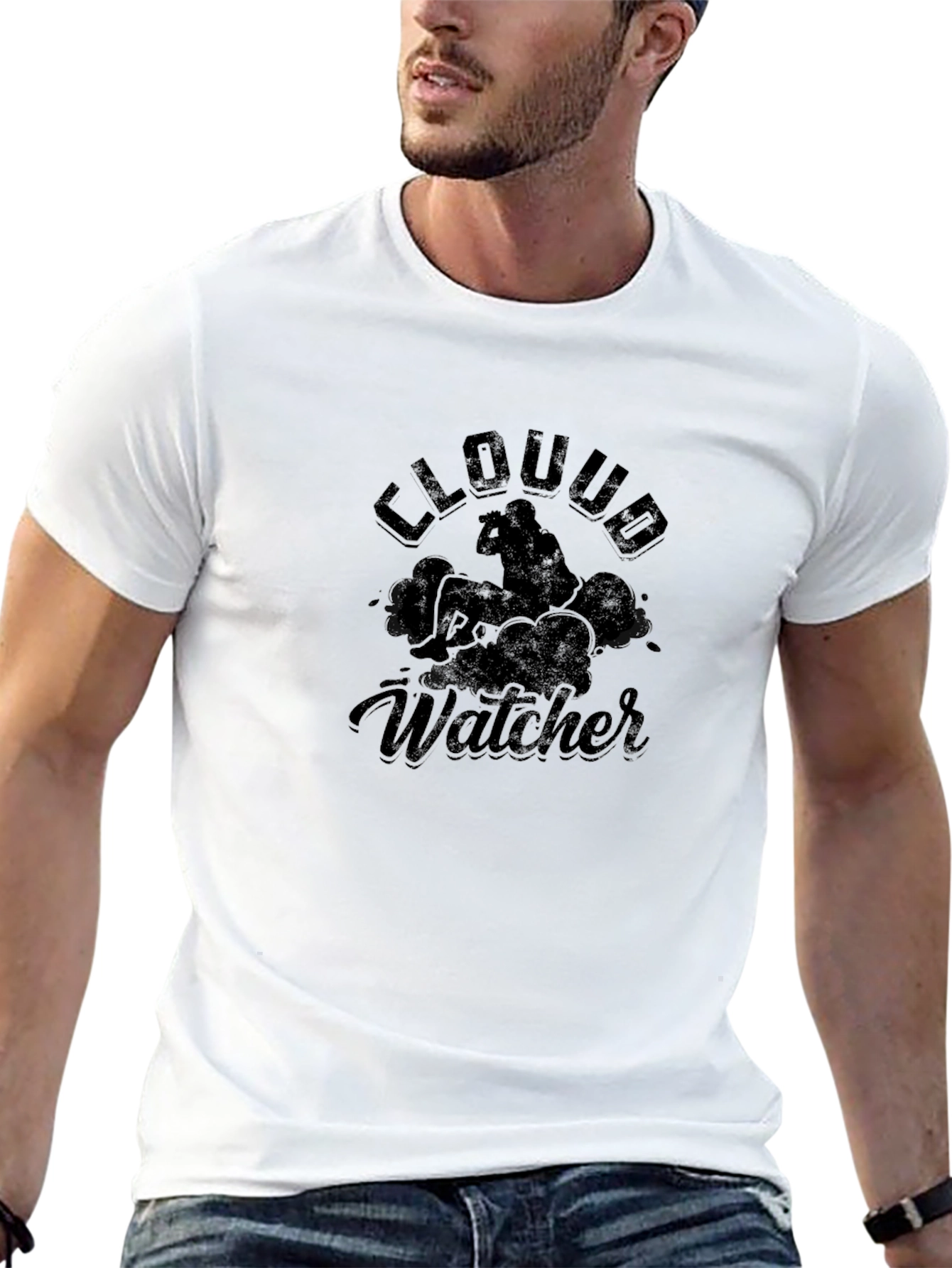 Black Cloud Watcher Graphic T-Shirt view 13