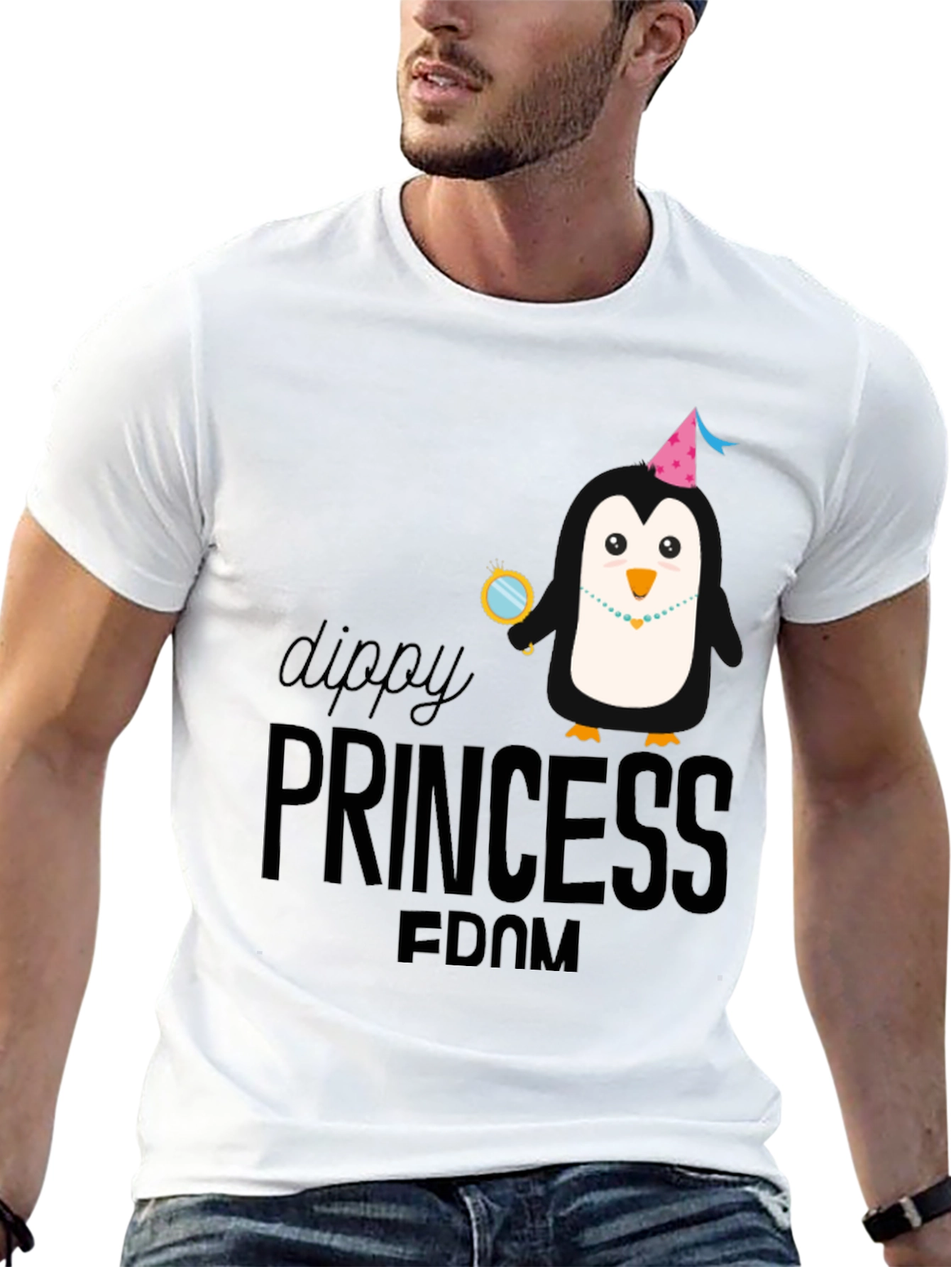 Black Dippy Princess Penguin T-Shirt - Black Cotton Tee view 13