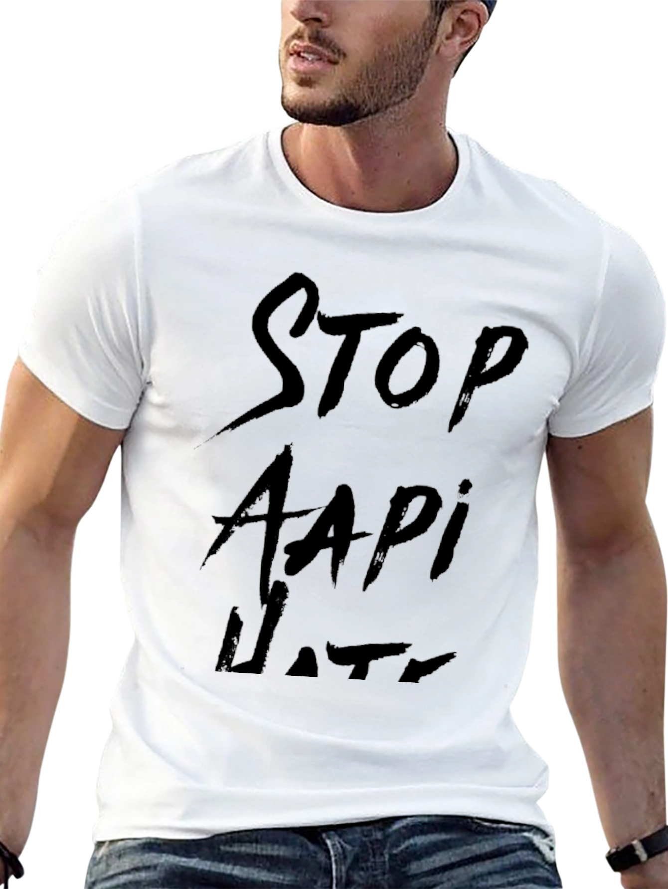 Black Stop AAPI Hate Black T-Shirt view 13