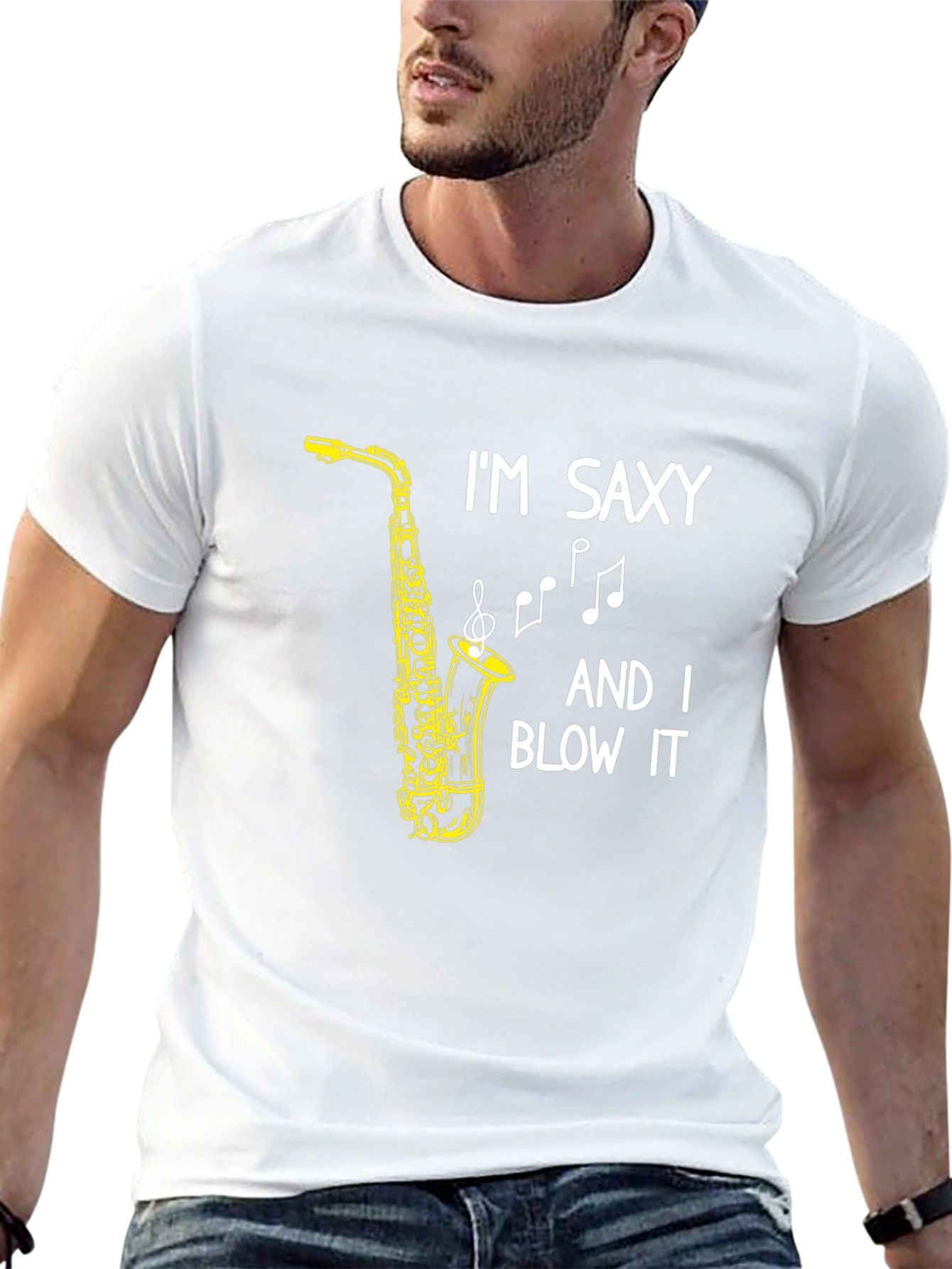 Black I'm Saxy And I Blow It T-Shirt view 13