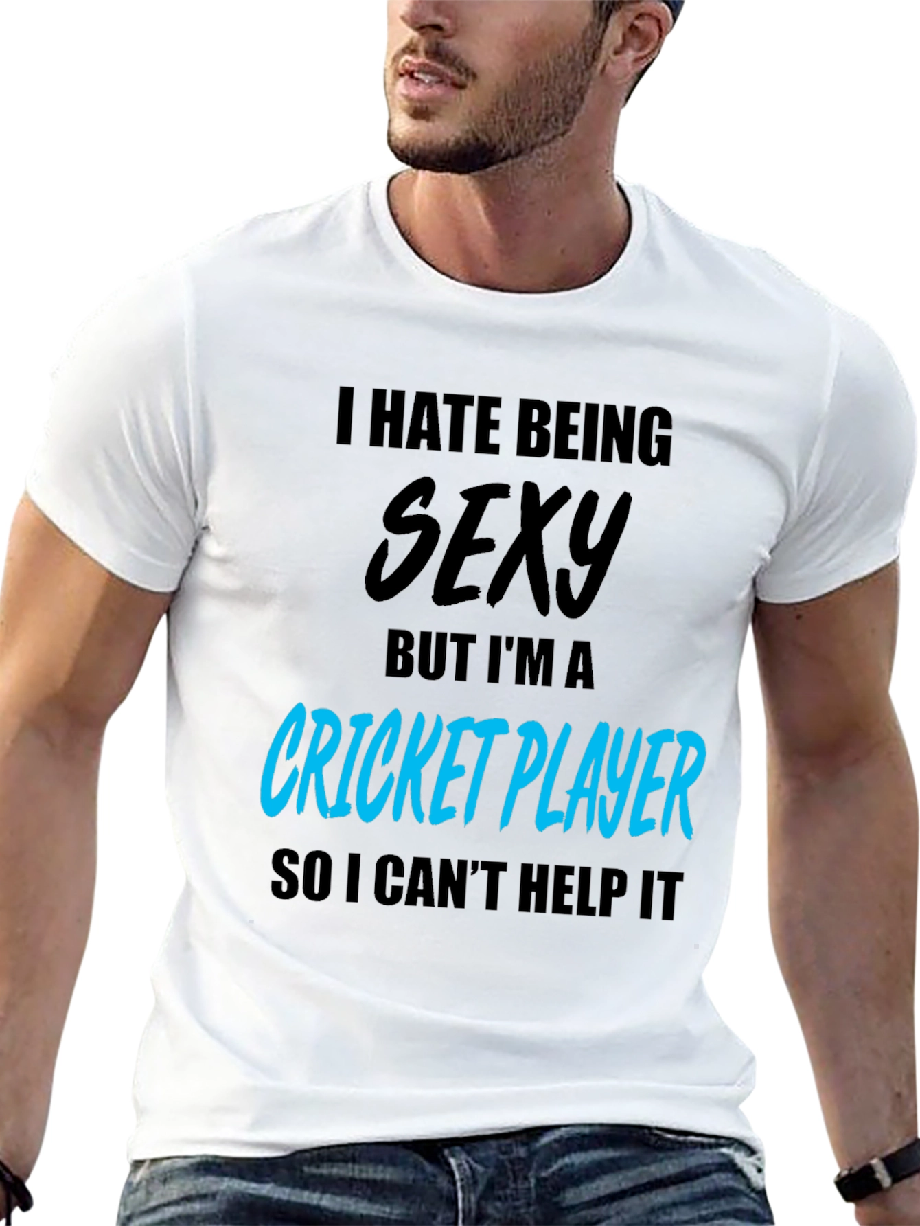 Black Funny Cricket Player Graphic T-Shirt view 13