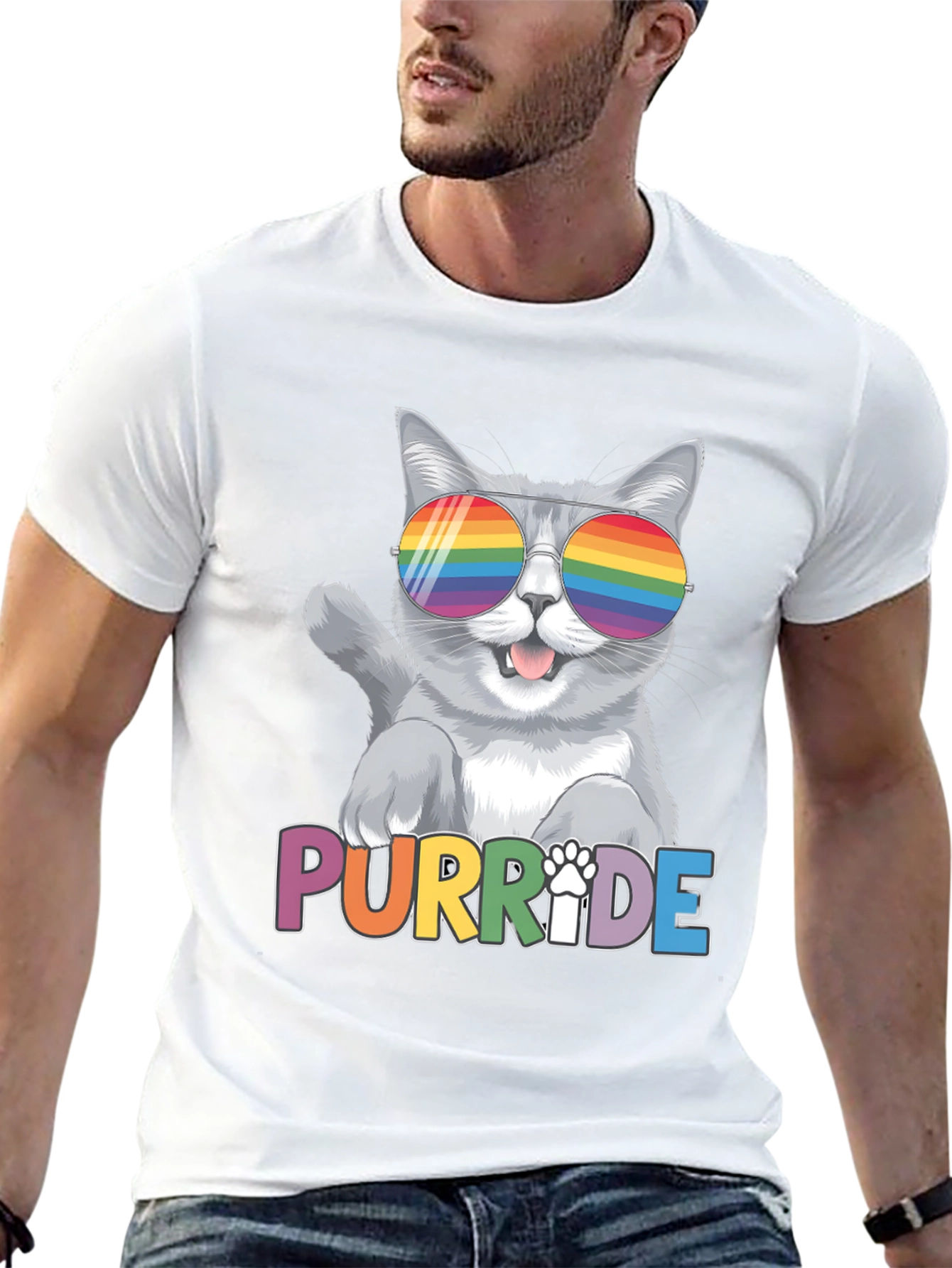 Black Purr-ide Cat T-Shirt view 13