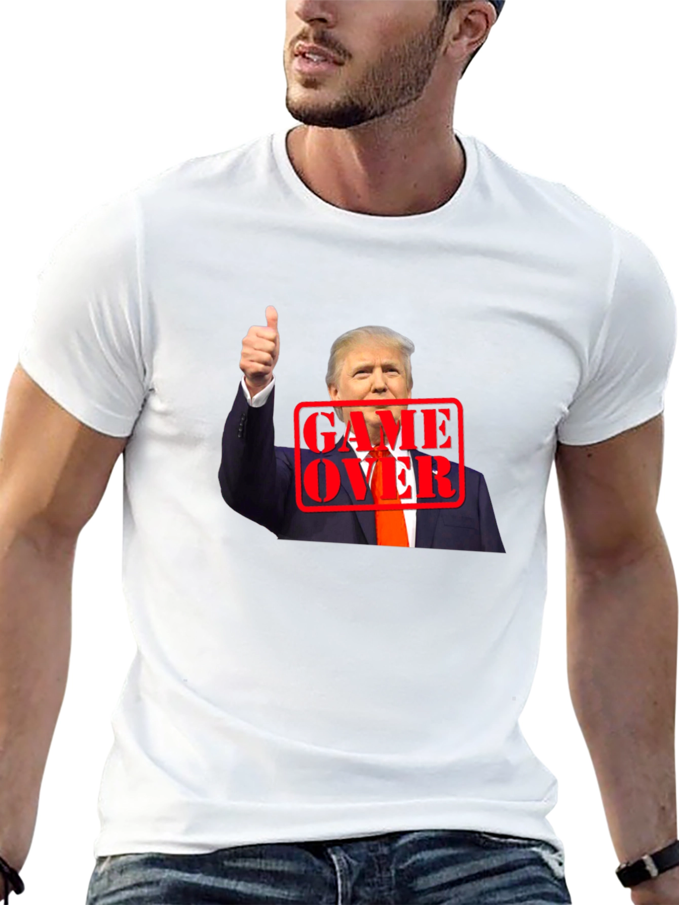 Black Trump Game Over Graphic Tee view 13