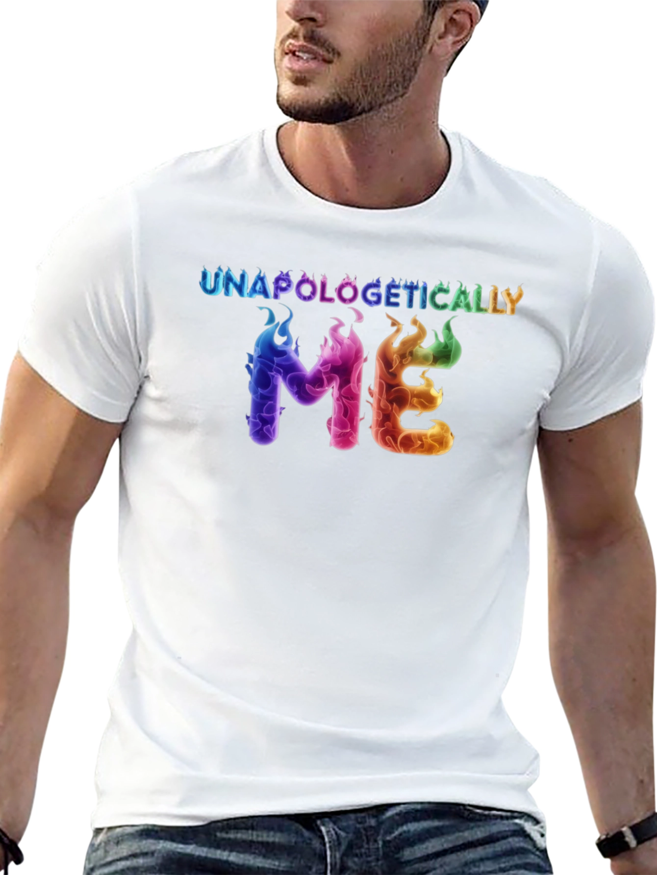 Black Unapologetically Me Rainbow Flame Graphic Tee view 13
