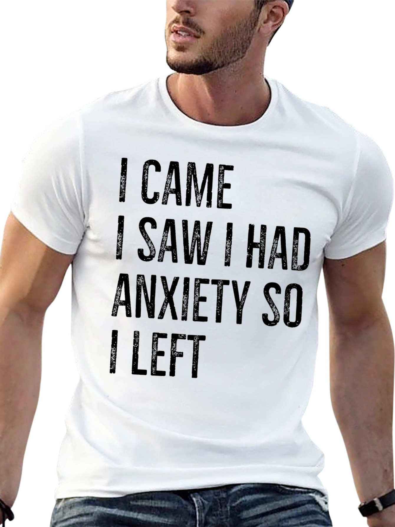 Black I Came I Saw I Had Anxiety T-Shirt view 13